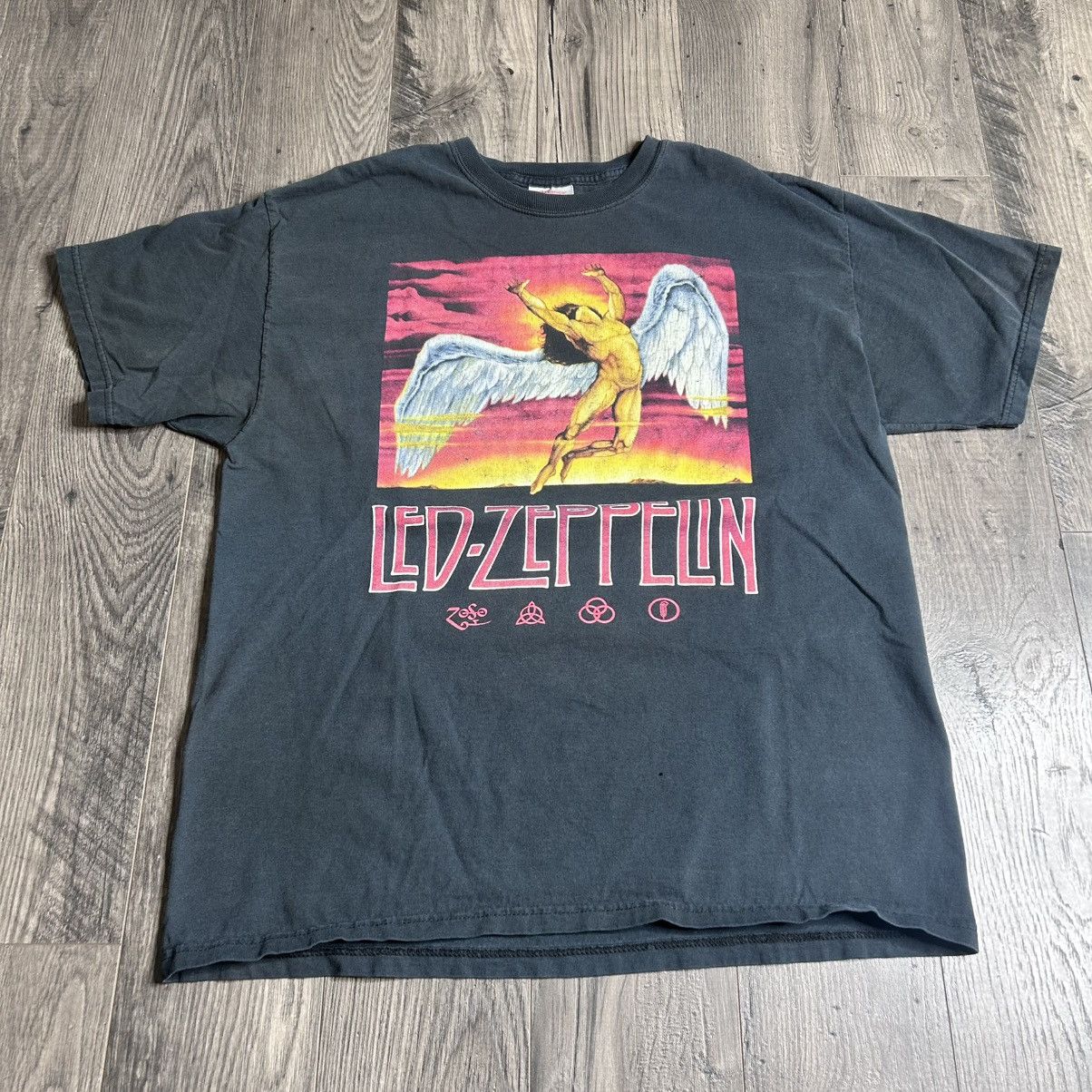 Zeppelin Vintage Led Zeppelin Icarus Faded Band Tee Hoodie, Sweatshirt | PodTeesHub.com