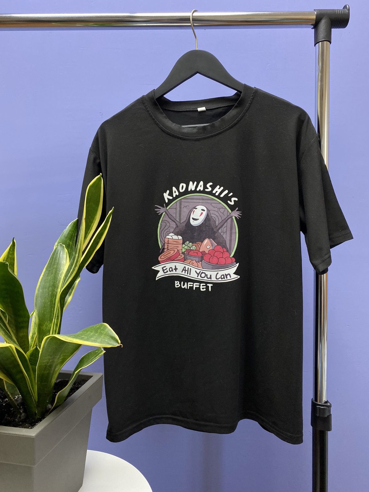 Anime Spirited Away Kaonashi T Shirt Anime Tee Men S Xl Logo Black Hoodie, Sweatshirt | PodTeesHub.com