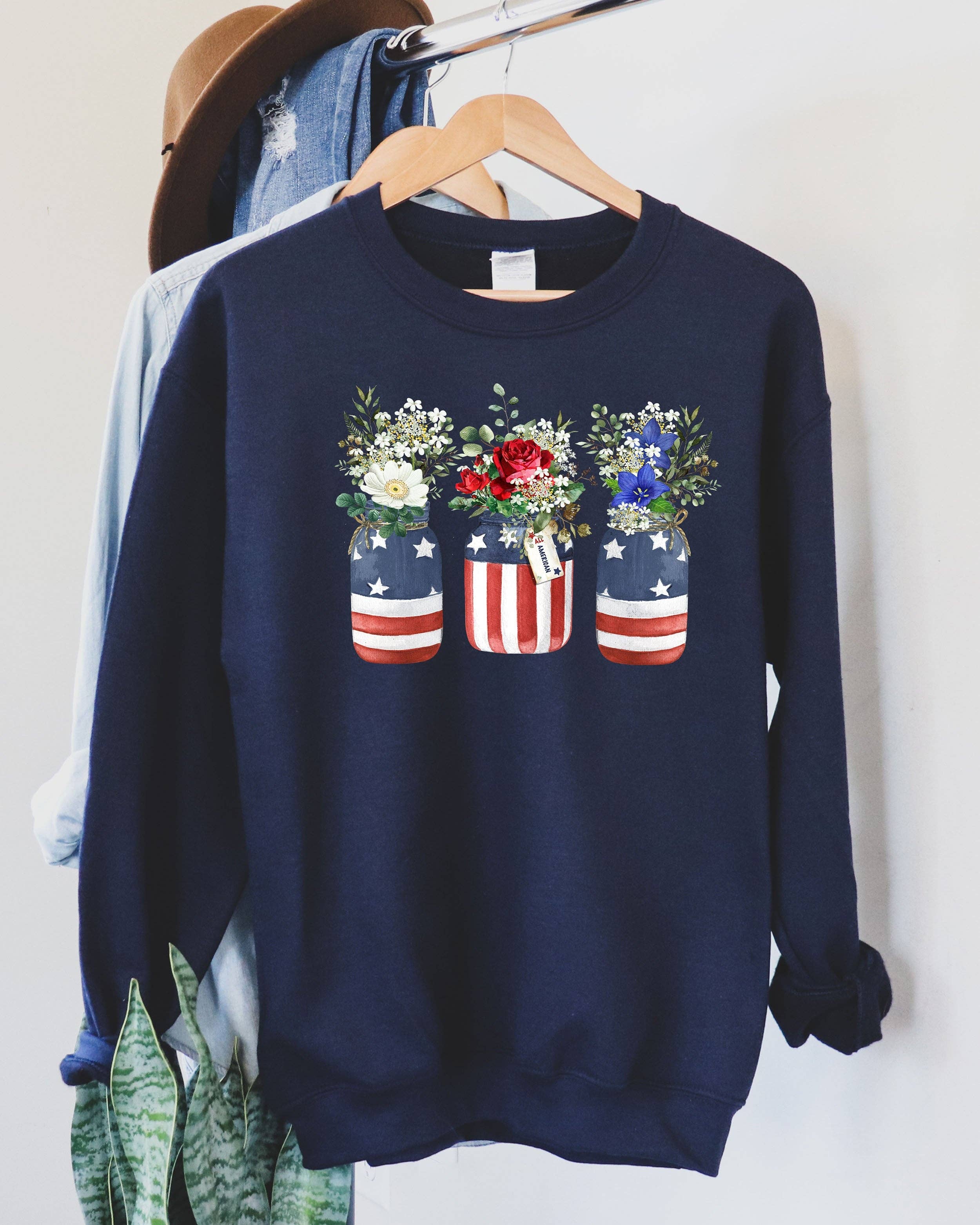 Jars and American Flag Sweatshirt T-Shirts, Hoodie | PodTeesHub.com
