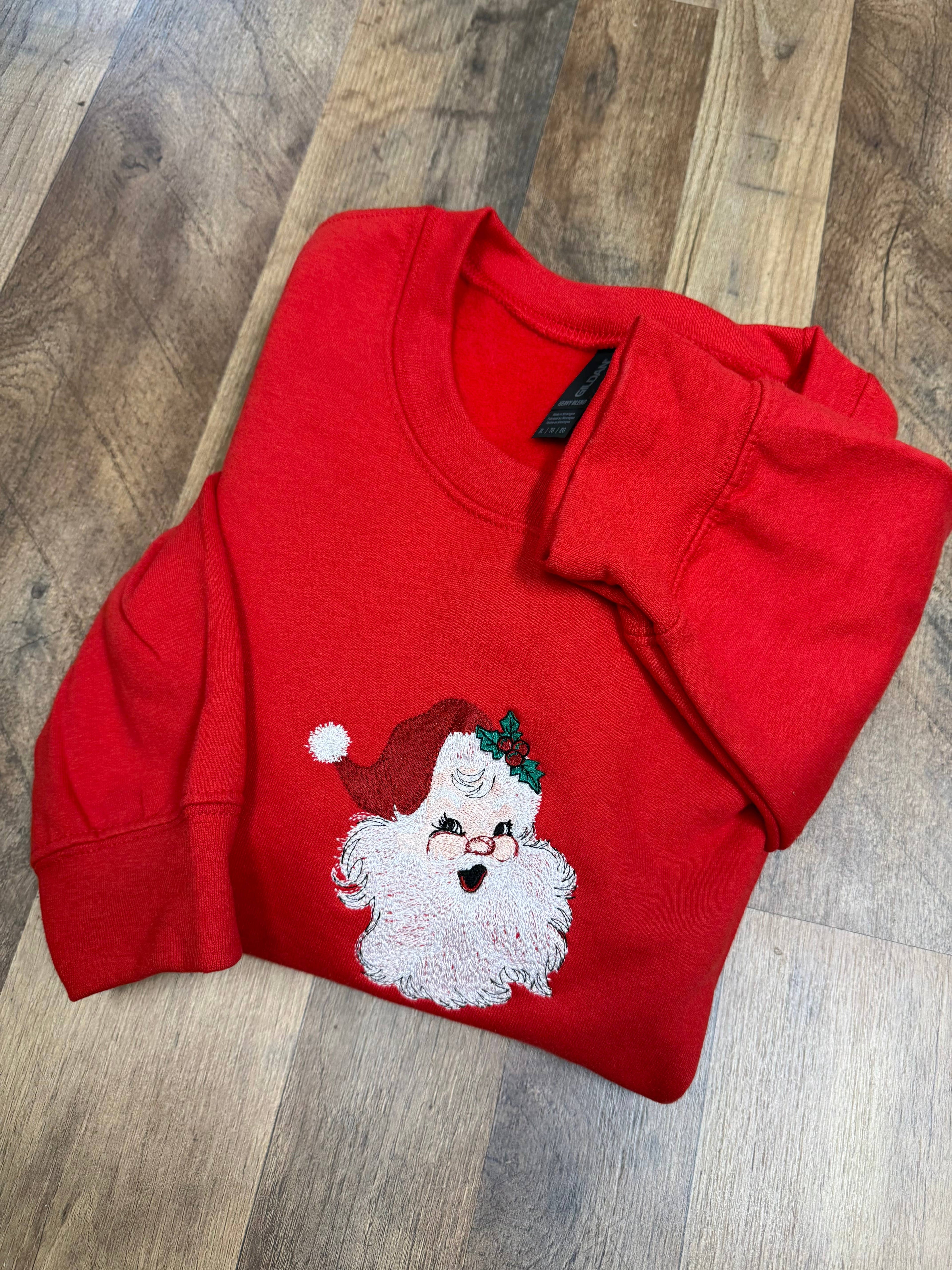Embroidered Santa Sweater T-Shirts, Hoodie, Sweatshirt | PodTeesHub.com