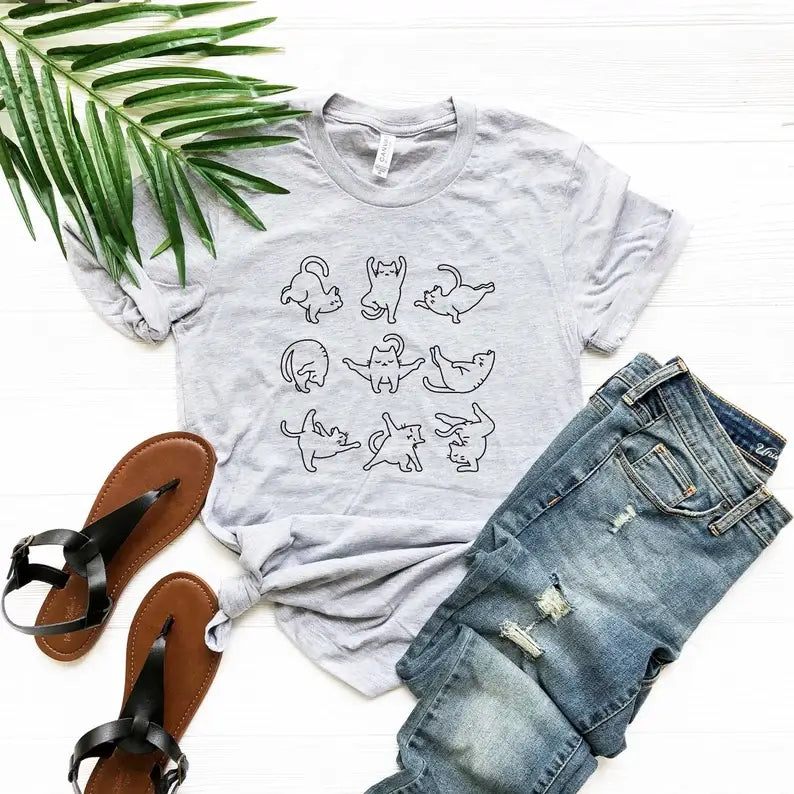 Cat Yoga T-Shirt Hoodie, Sweatshirt | PodTeesHub.com
