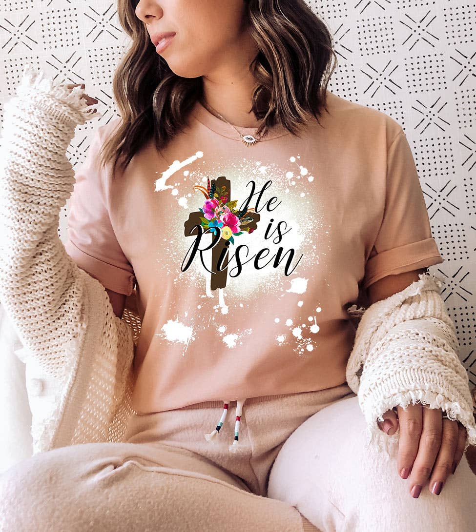 He Is Risen Cross - Religious Easter Jesus God T-Shirt Hoodie, Sweatshirt | PodTeesHub.com