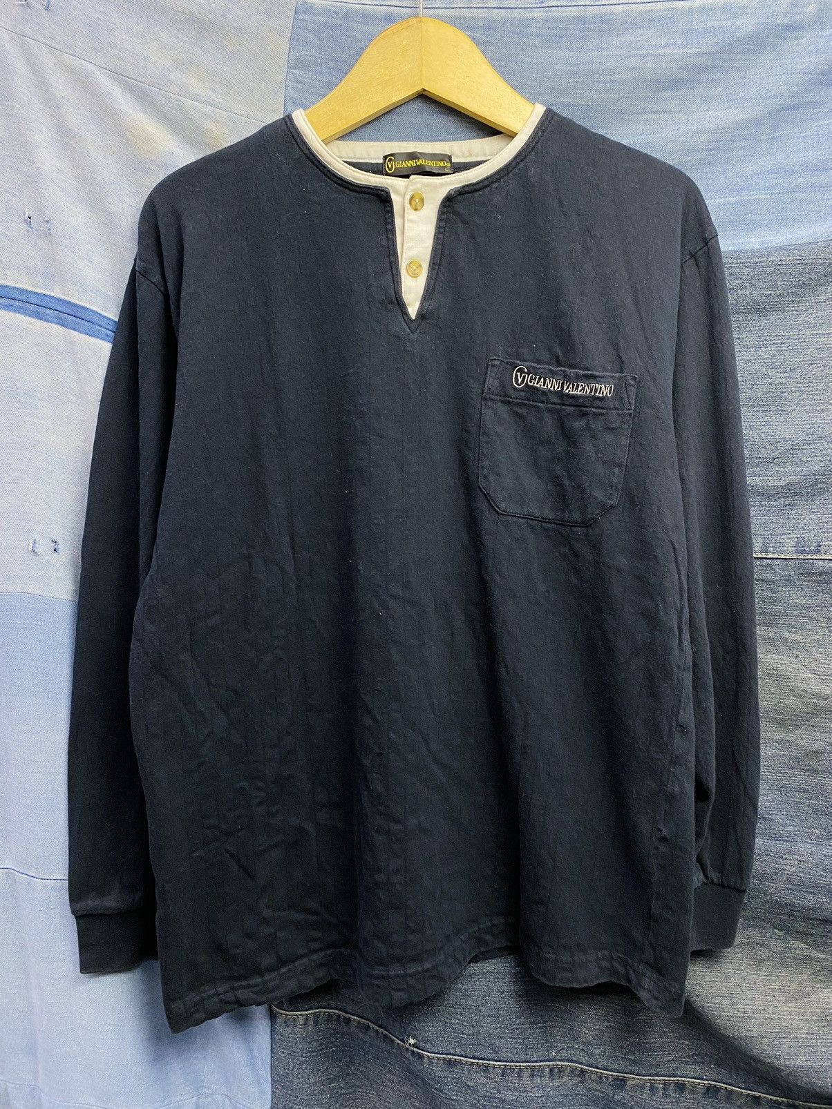 If Six Was Nine X Japanese Brand 90s Gianni Valentino Double Layer Longsleeve Sty T-Shirts, Hoodie, Sweatshirt