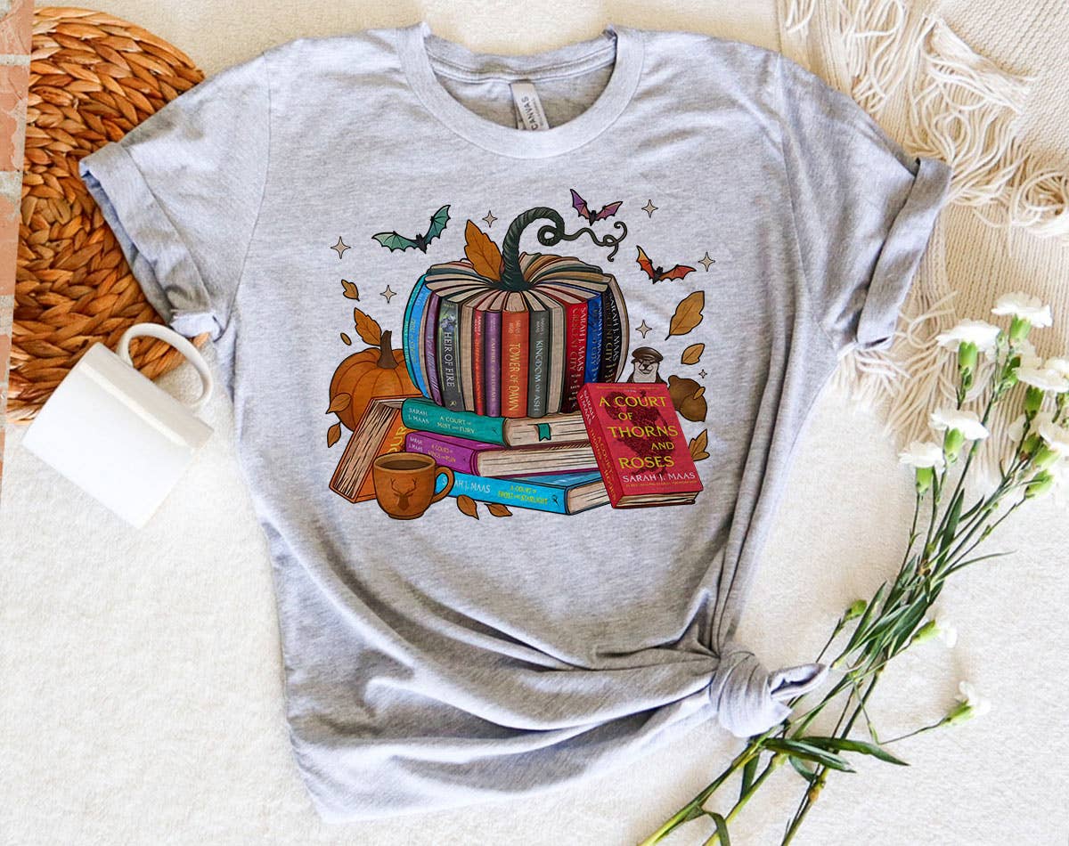 A Court of Roses & Roses Inspired Pumpkin Book T-Shirt Hoodie, Sweatshirt | PodTeesHub.com