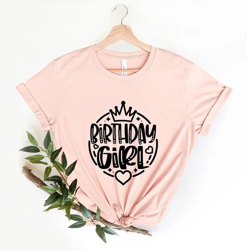 Birthday Girl with Crown T-Shirt Hoodie, Sweatshirt | PodTeesHub.com