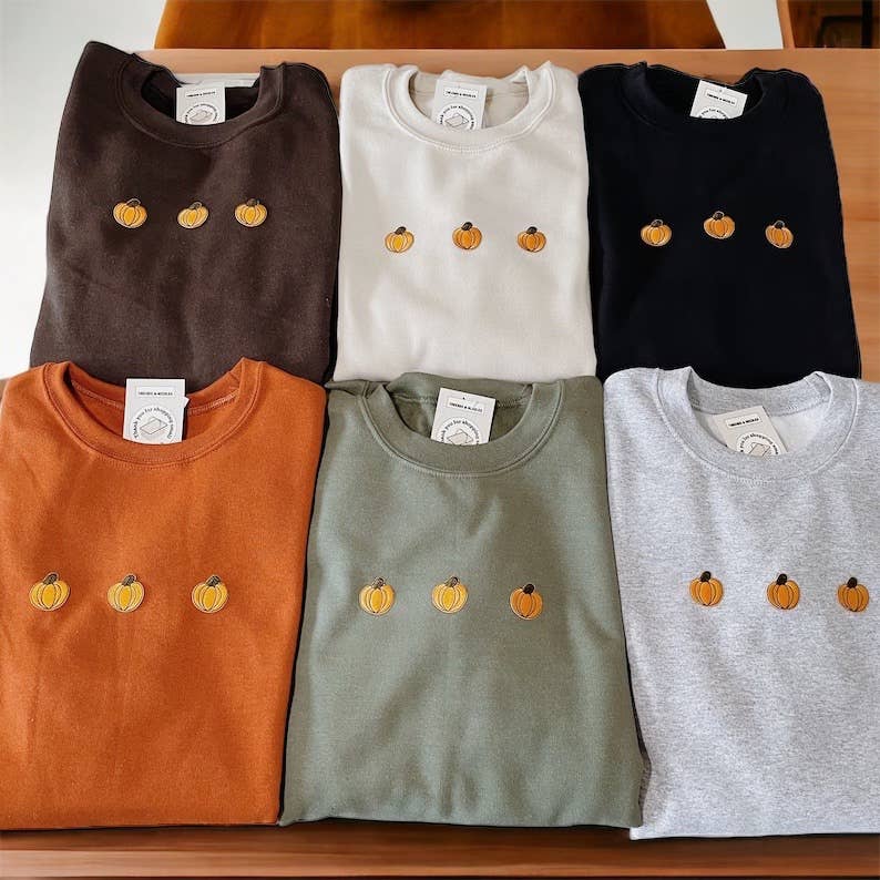 Fall Pumpkin Crewneck Sweatshirt T-Shirts, Hoodie | PodTeesHub.com