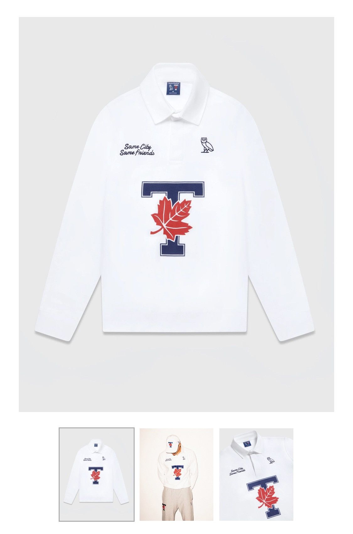 October S Very Own Ovo X U Of T Rugby Polo Sweater White T-Shirts, Hoodie, Sweatshirt | PodTeesHub.com