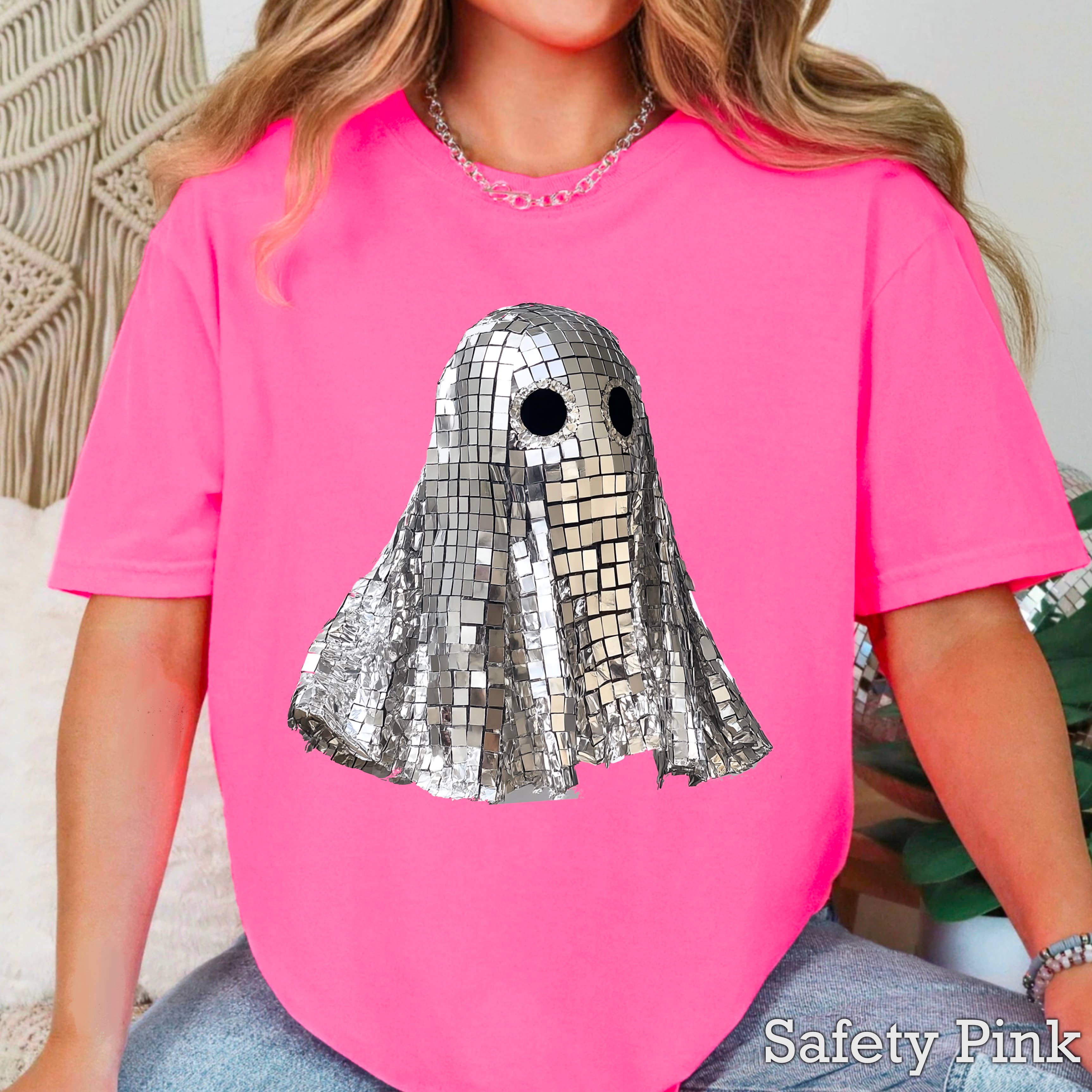 Disco Ghost Women’S Halloween 2025 Graphic Tee | Gildan Hoodie, Sweatshirt | PodTeesHub.com