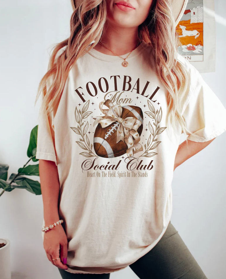 Football Mom Social Club Tee Hoodie, Sweatshirt | PodTeesHub.com