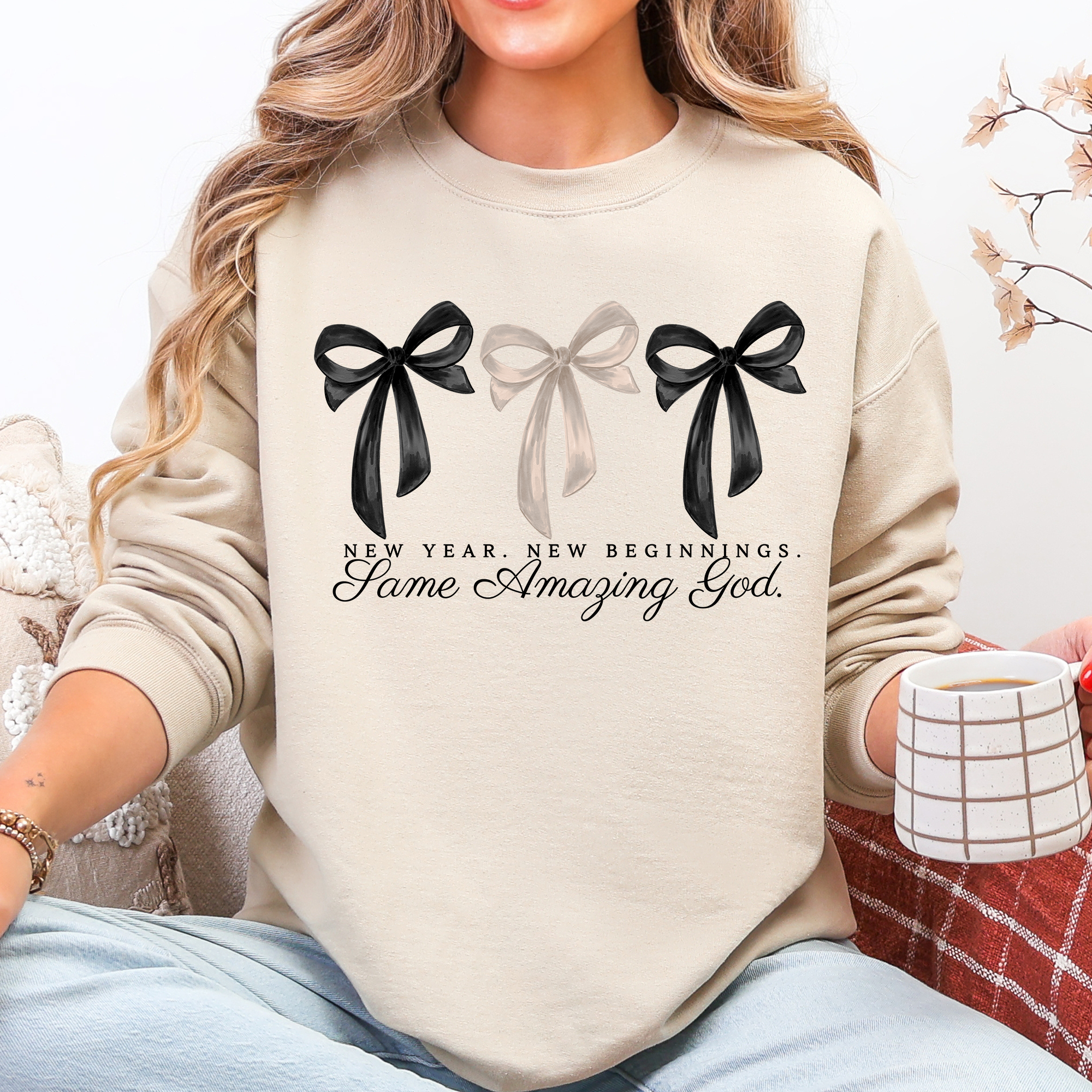 New Year New Beginnings Same Loving God Christian Sweatshirt T-Shirts, Hoodie | PodTeesHub.com