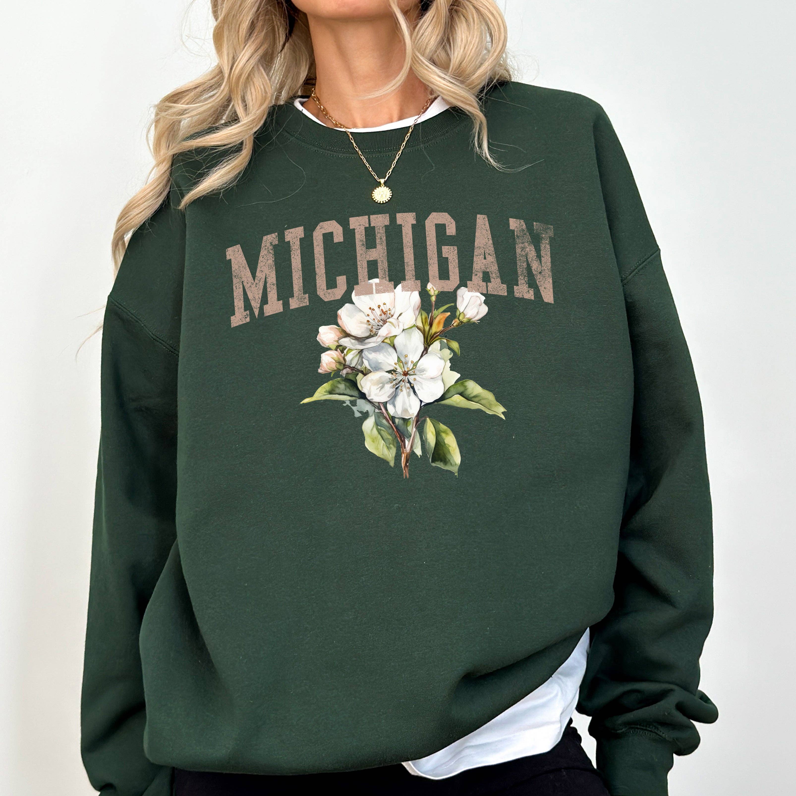 Michigan State Flower Sweatshirt T-Shirts, Hoodie | PodTeesHub.com