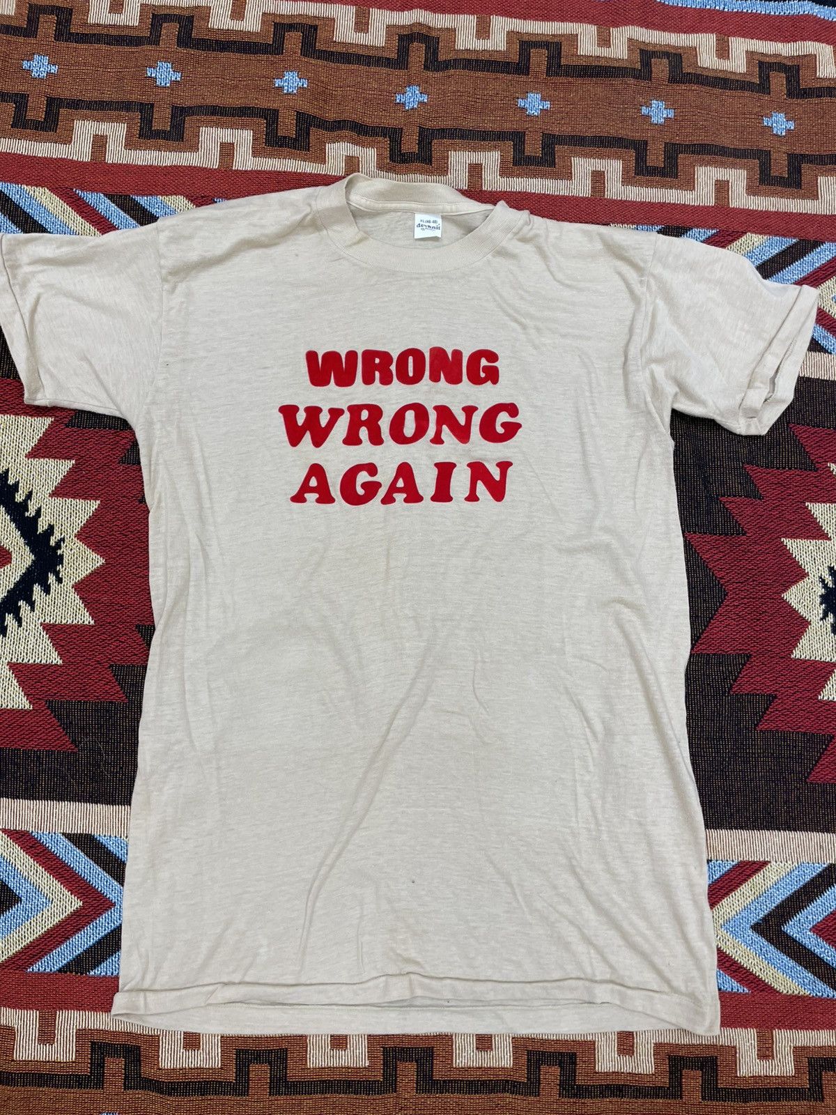 Rare Vintage 70s Wrong Wrong Again Funny T Shirt Hoodie, Sweatshirt | PodTeesHub.com