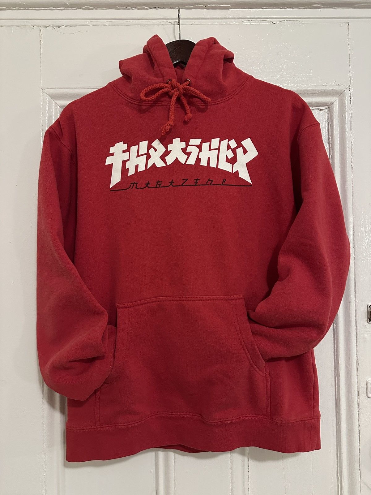 Red Thrasher Skateboarding Hoodie Sweatshirt Heavyweight T-Shirts | PodTeesHub.com
