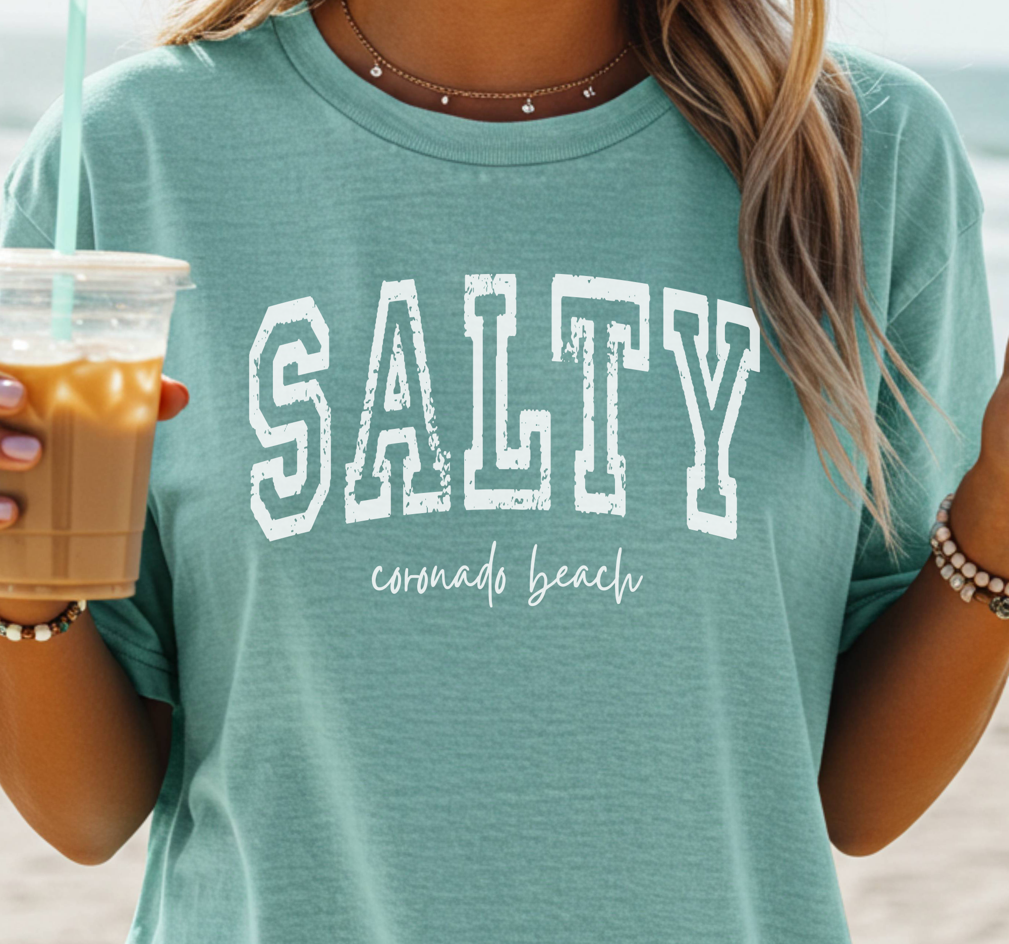 Custom Salty Shirt, Comfort Colors®, Beach, Tourist Souvenir Hoodie, Sweatshirt | PodTeesHub.com