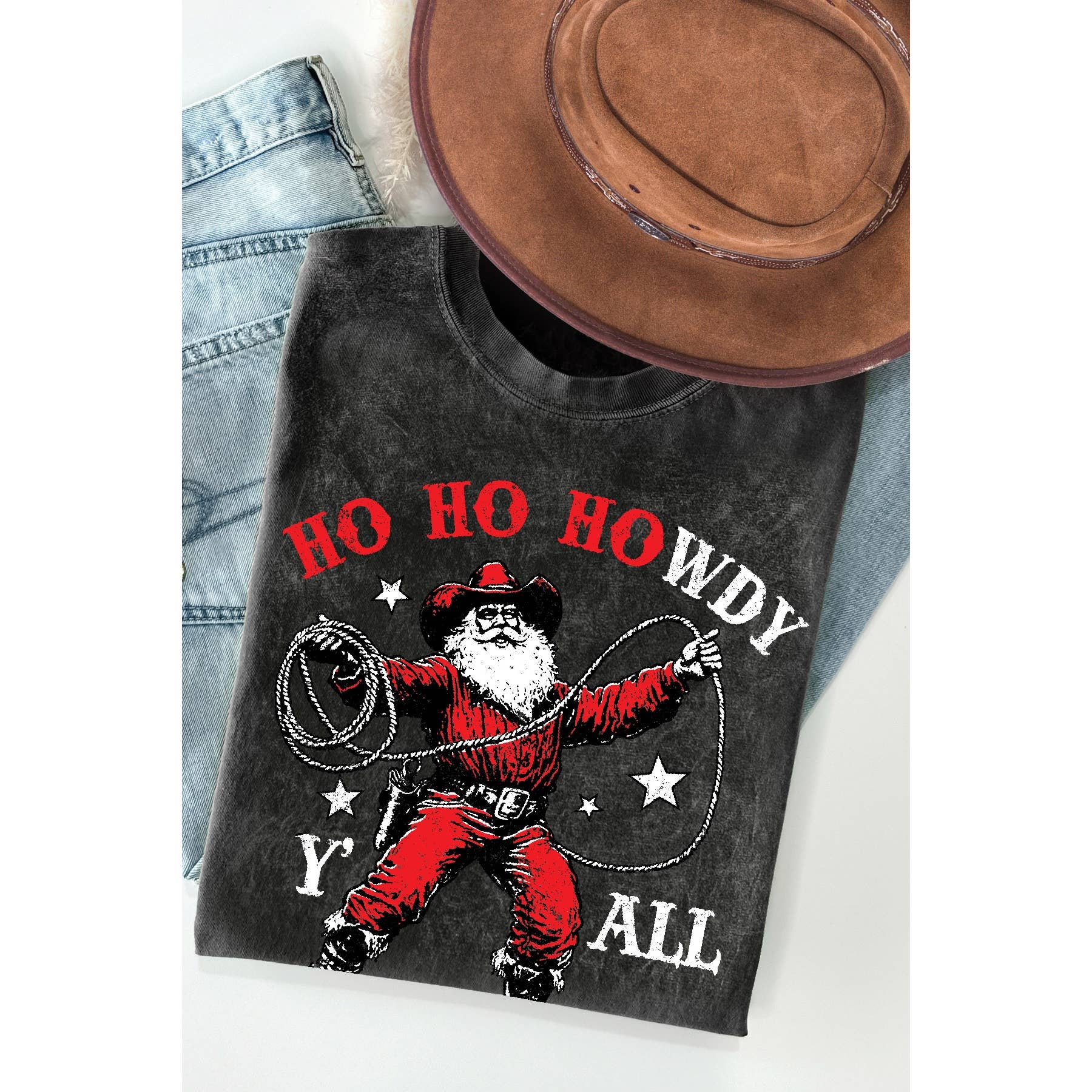 Ho Ho Howdy Y All  Mineral Wash T Shirt Hoodie, Sweatshirt | PodTeesHub.com