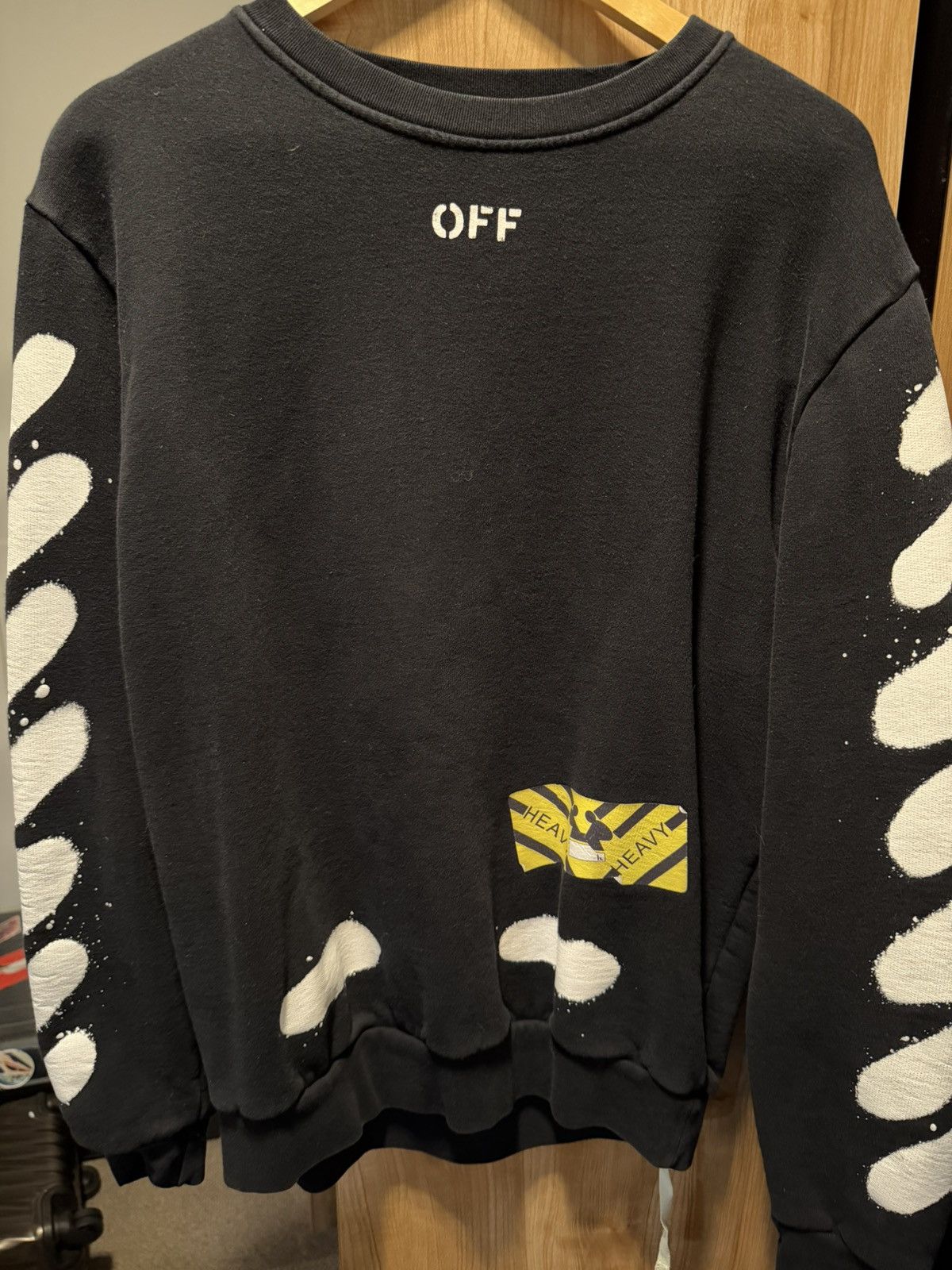 White Off White Logo Black Crewneck T-Shirts, Hoodie, Sweatshirt | PodTeesHub.com