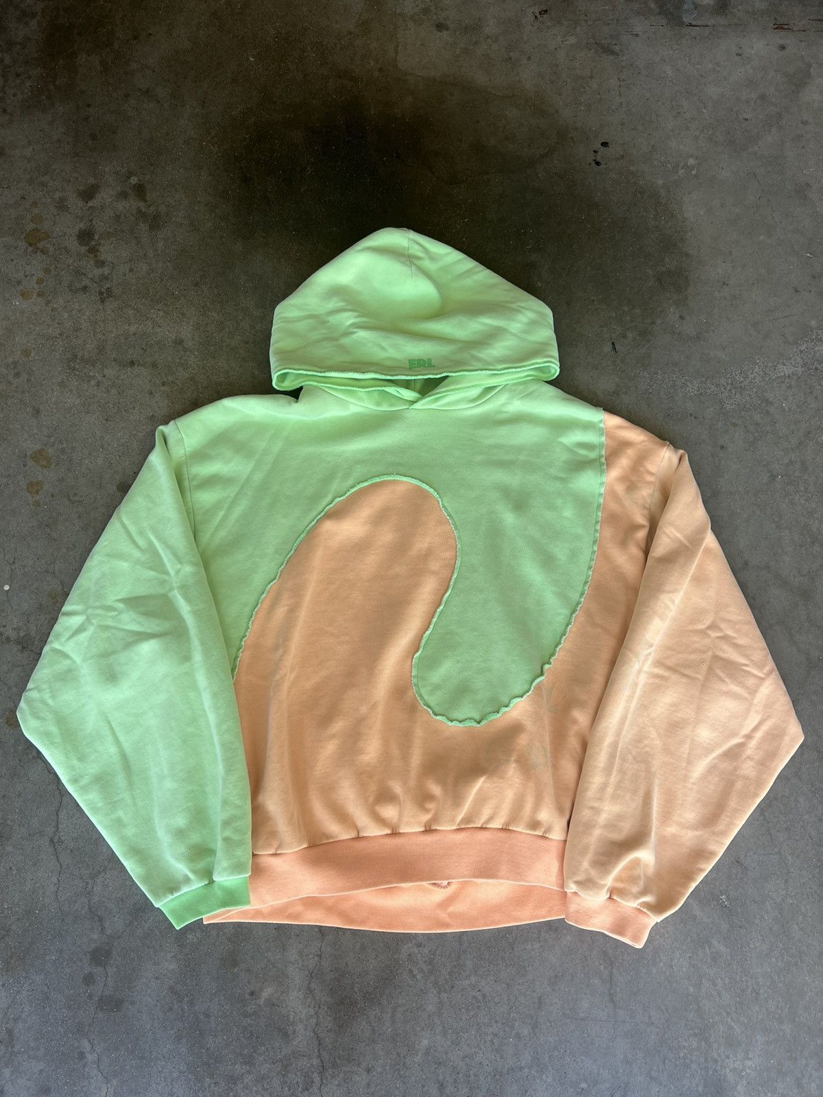 2021 Erl Swirl Hoodie Sweatshirt Green Orange T-Shirts | PodTeesHub.com