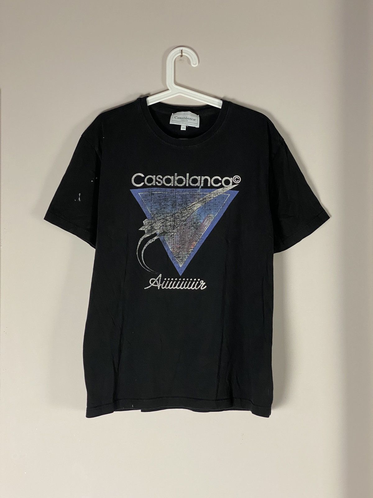 Casablanca Tennis Club Big Logo Distressed Faded T Shirt Hoodie, Sweatshirt | PodTeesHub.com