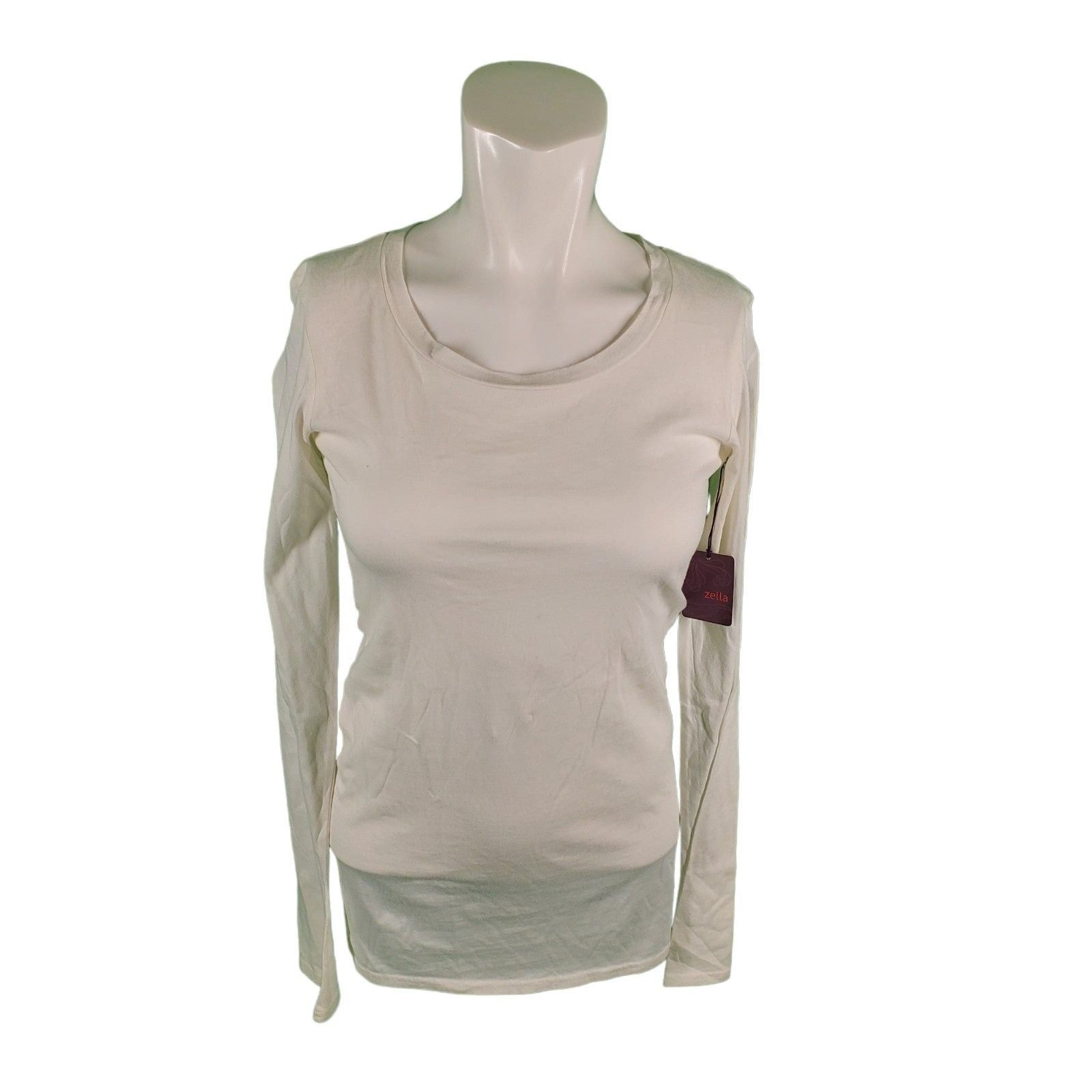 Other Zella Nwt Organic Cotton Long Sleeve Tee Top White Active Tu Hoodie, Sweatshirt | PodTeesHub.com