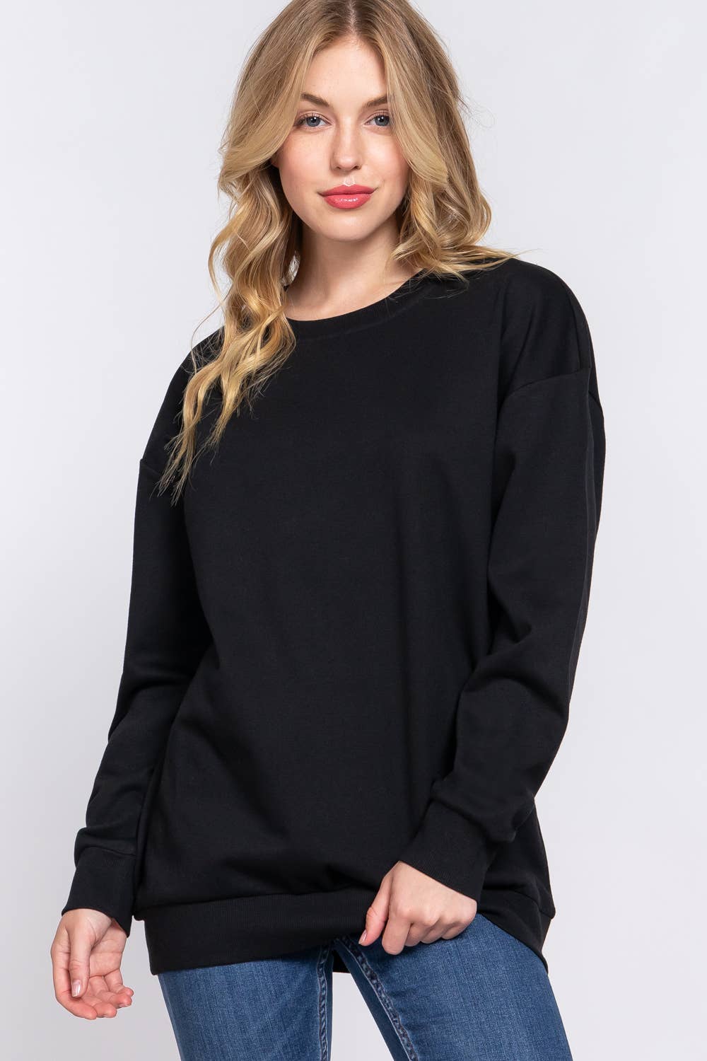 .SI-24993 Inner Brushed Terry Longline Sweatshirt T-Shirts, Hoodie | PodTeesHub.com