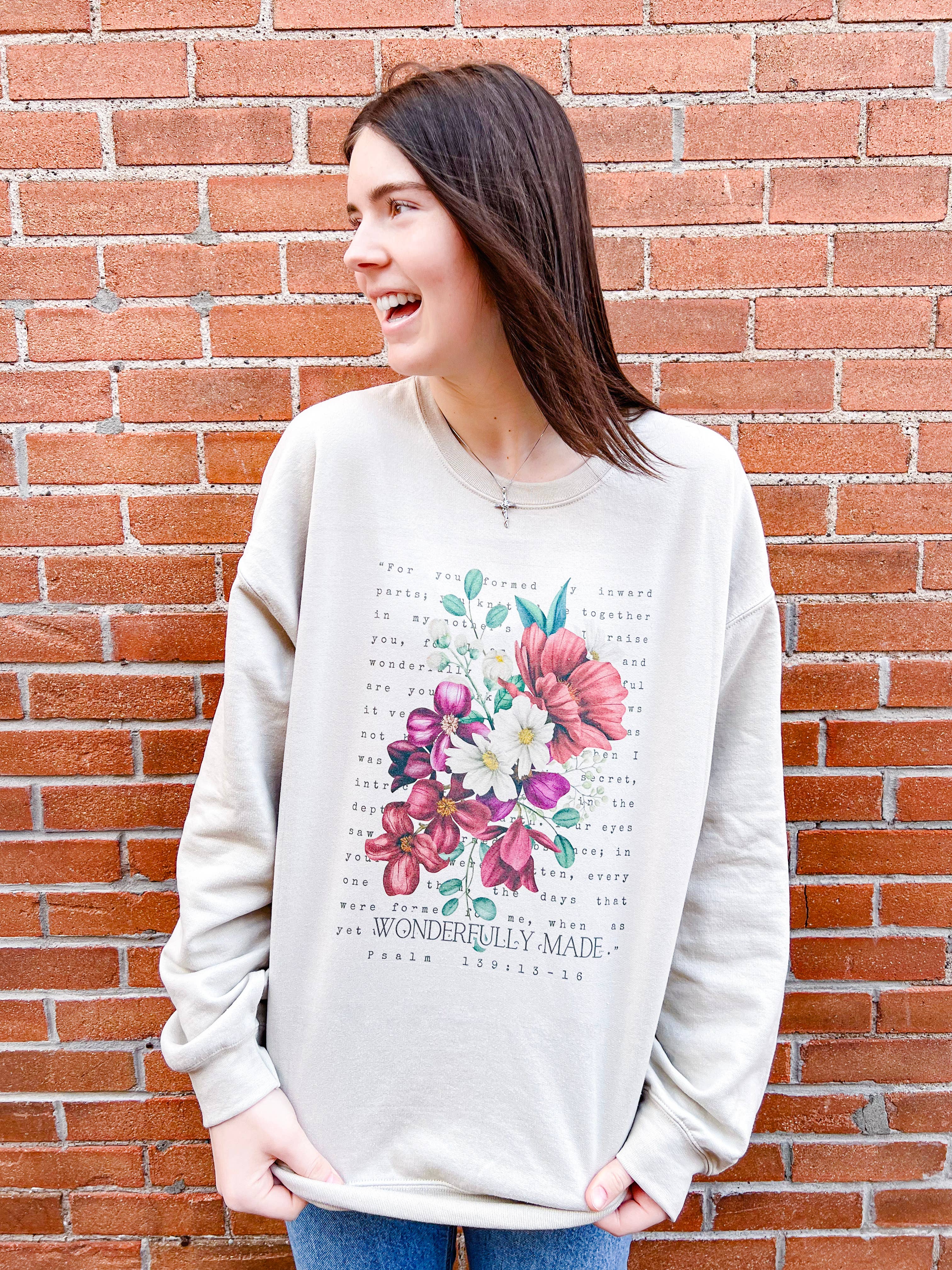 Wonderfully Made Mother's Day Bible Verse Sweatshirt T-Shirts, Hoodie | PodTeesHub.com