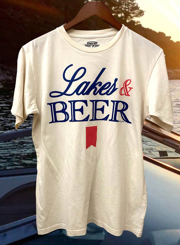 Lakes & Beer Relaxed Unisex Tee Hoodie, Sweatshirt | PodTeesHub.com