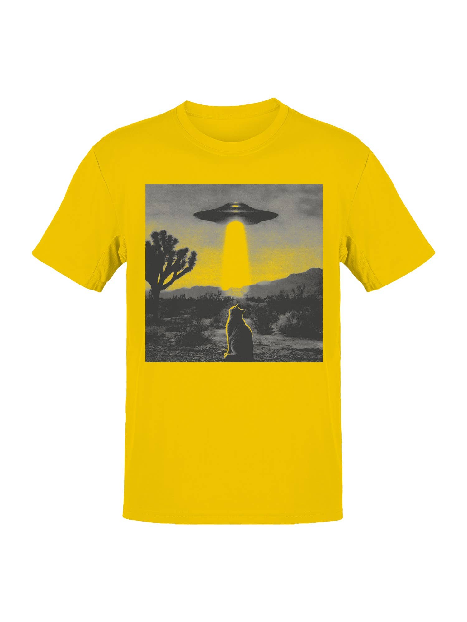 Alien Cat in Desert Encounter Men's T-Shirt Hoodie, Sweatshirt | PodTeesHub.com