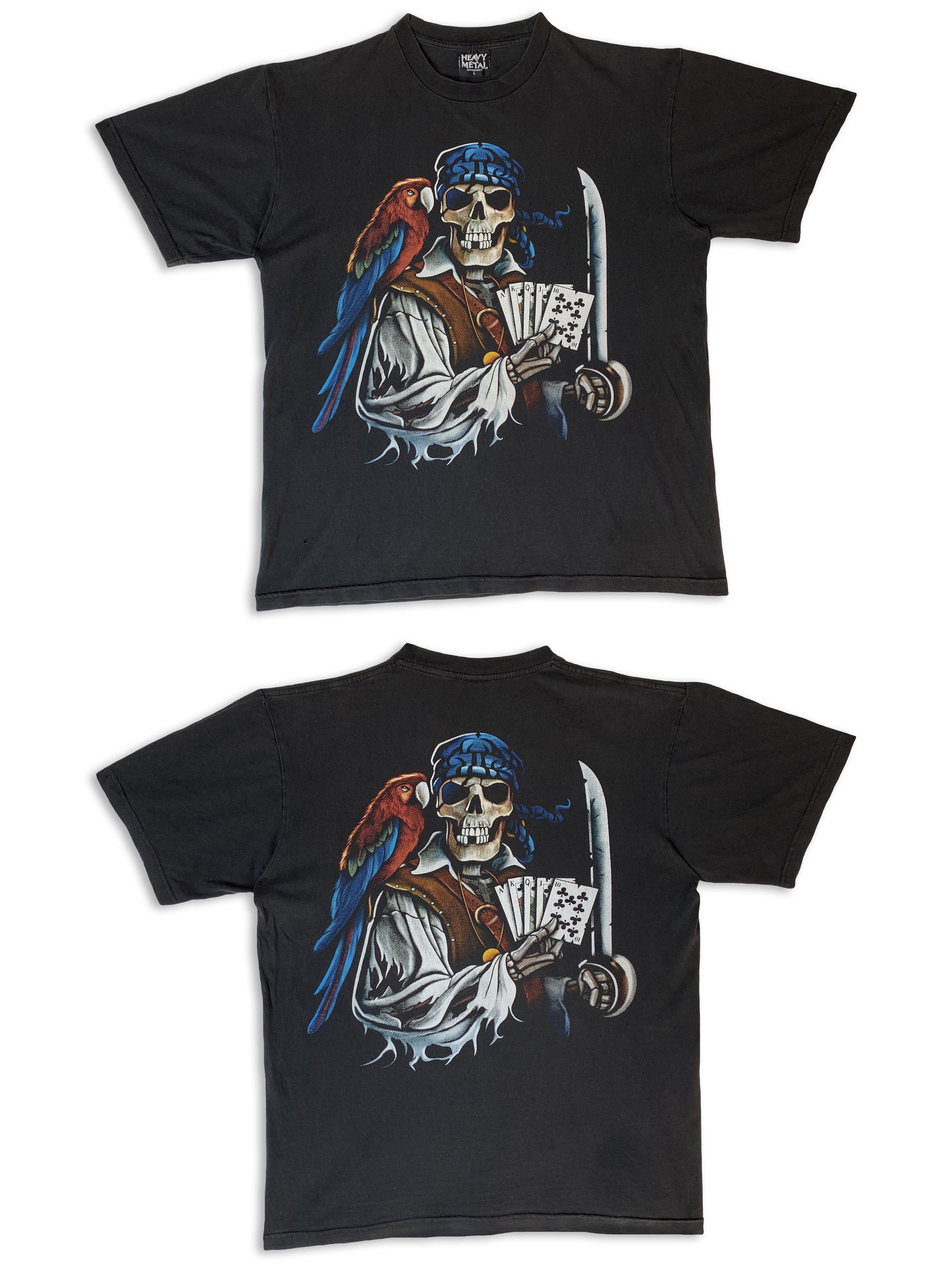 Vintage 90s Heavy Metal T Shirt Pirate Skeleton Y2k Retro Hoodie, Sweatshirt | PodTeesHub.com
