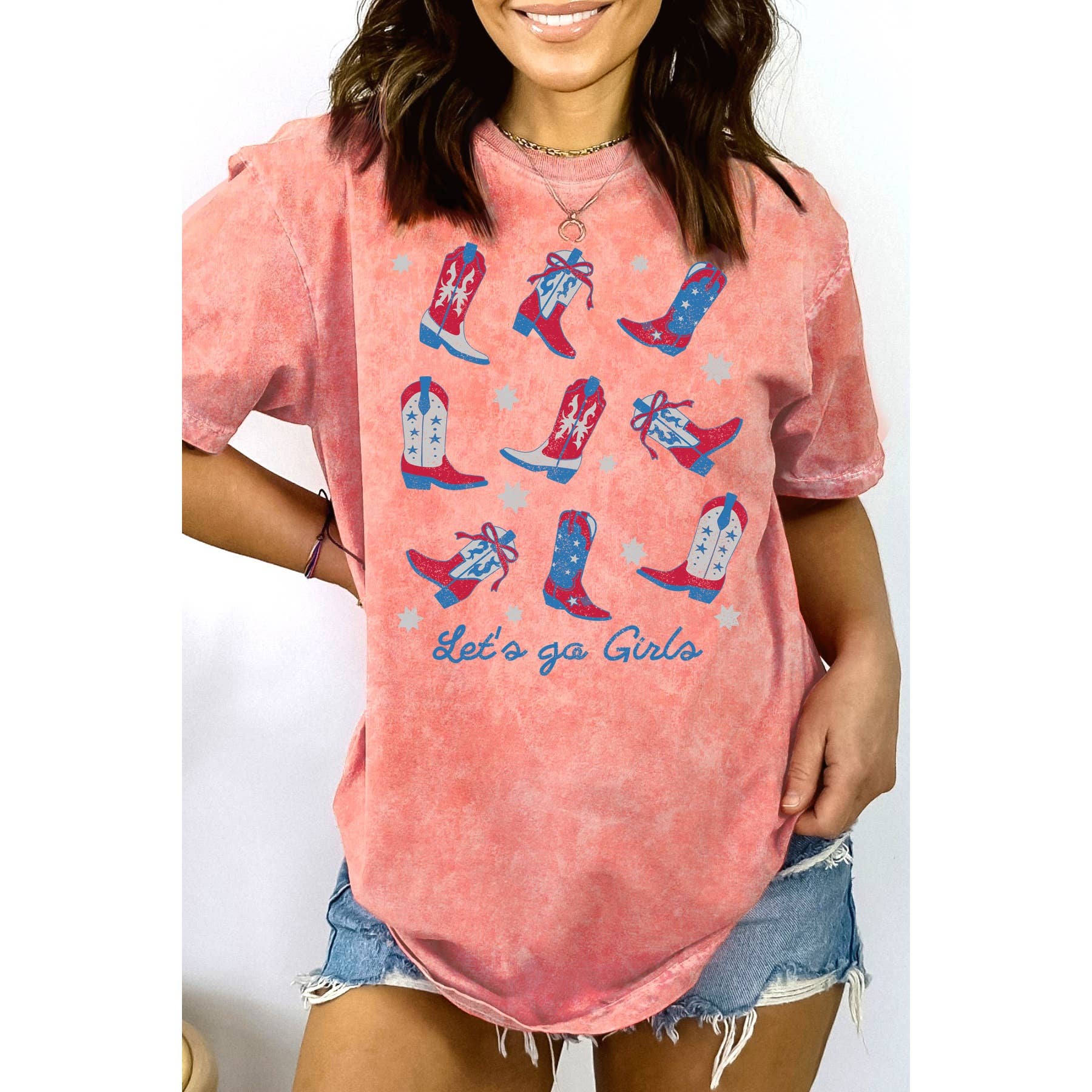 Lets Go Girls Boot- Mineral Washed T Shirt Hoodie, Sweatshirt | PodTeesHub.com