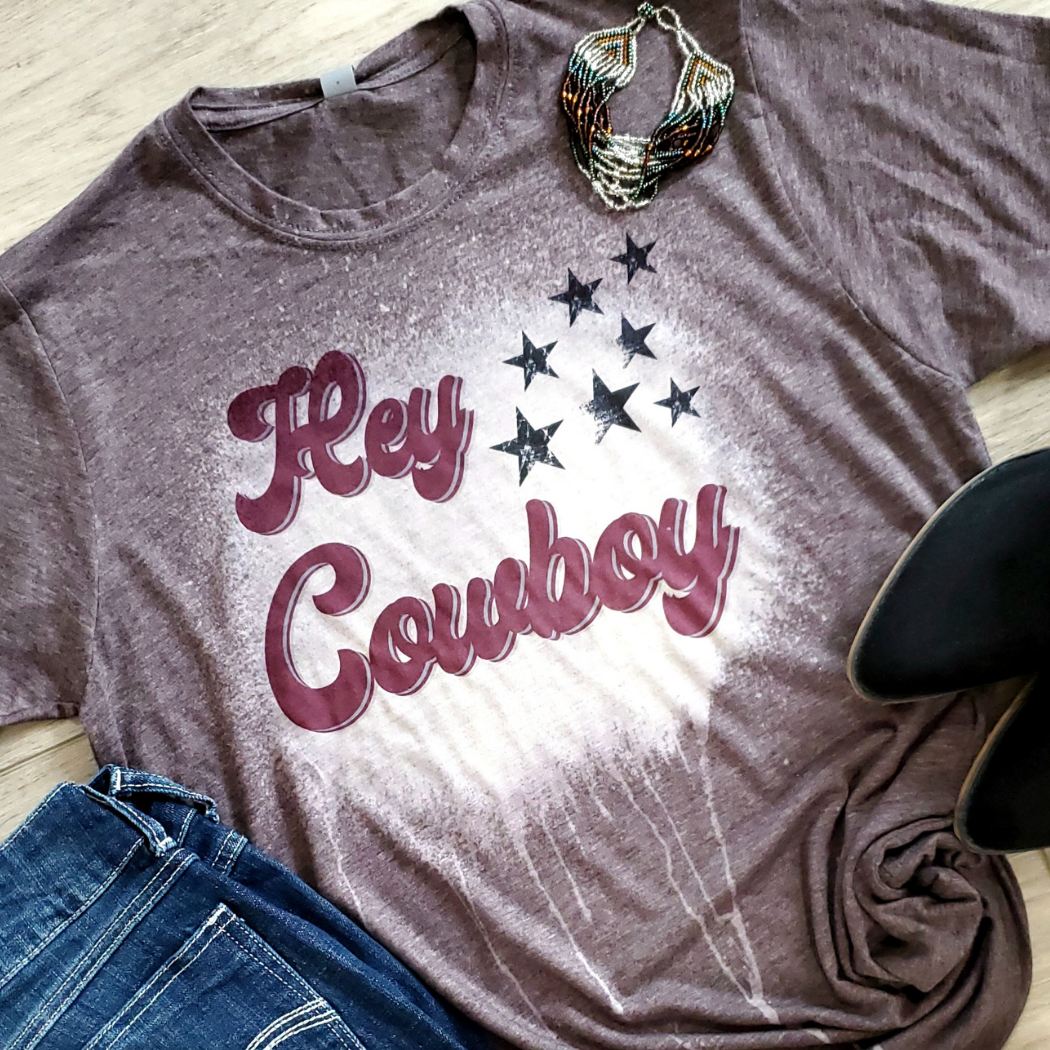 Hey Cowboy Retro Graphic Tee Hoodie, Sweatshirt | PodTeesHub.com
