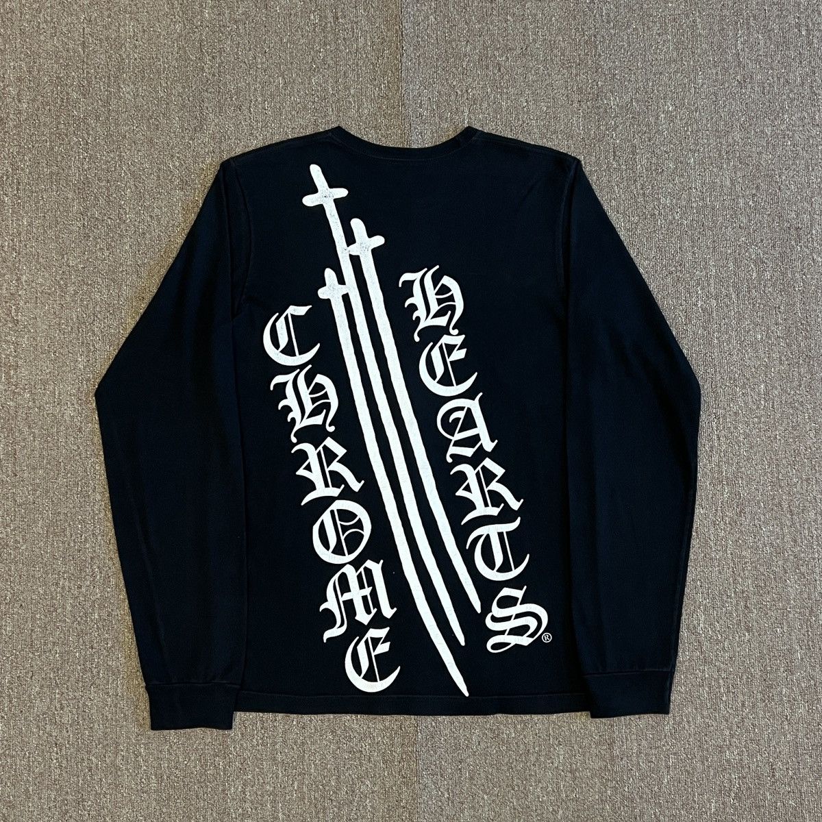 Hypebeast X Vintage Chrome Hearts Big Sword Logo Long Sleeve Shirt Hoodie, Sweatshirt | PodTeesHub.com