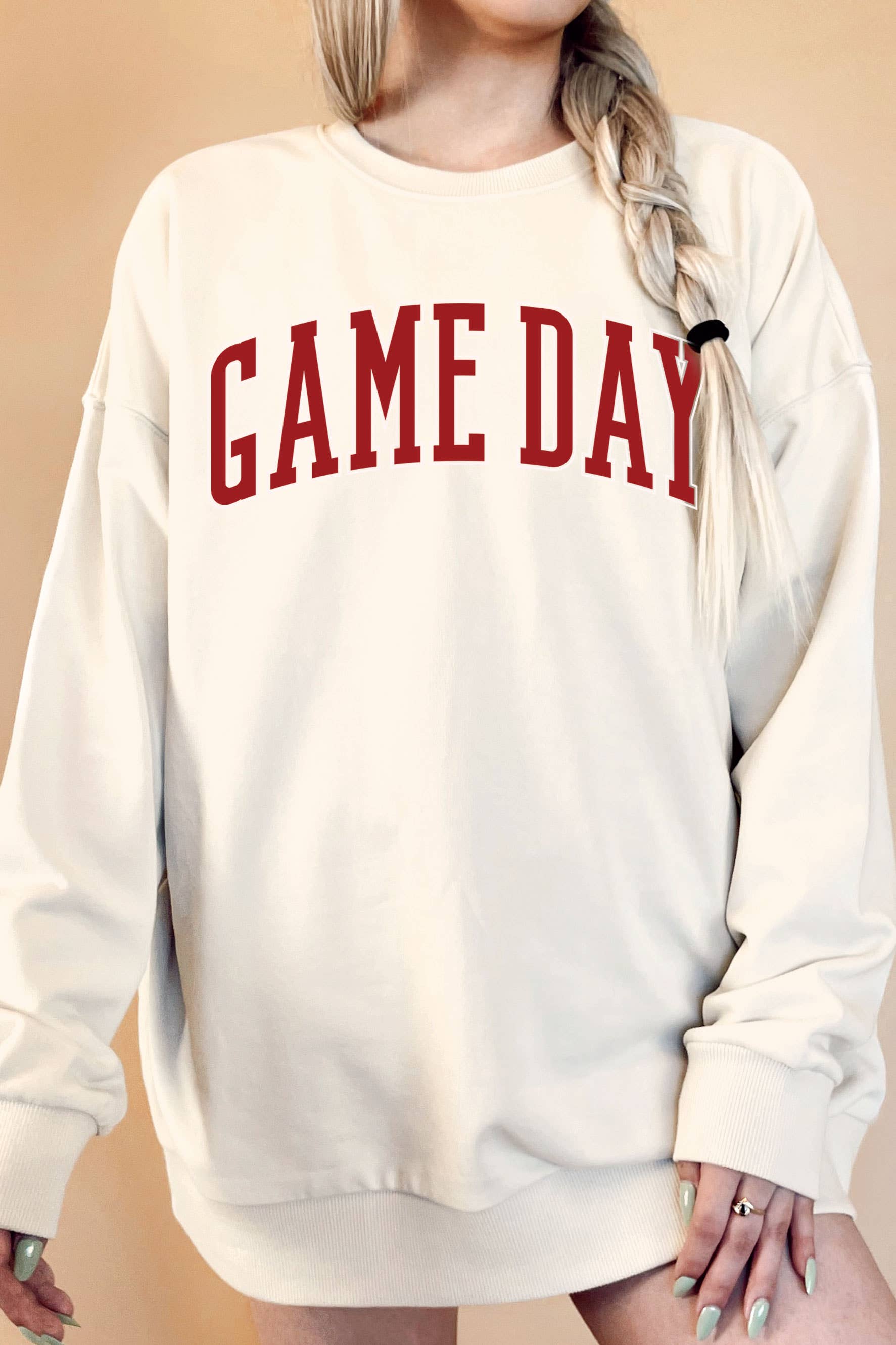 Game Day Puff Print Oversize Terry Sweatshirt T-Shirts, Hoodie | PodTeesHub.com