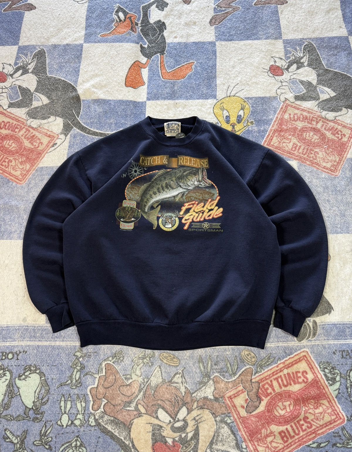 Vintage Field Guide Fishing Crewneck Sweatshirt T-Shirts, Hoodie | PodTeesHub.com