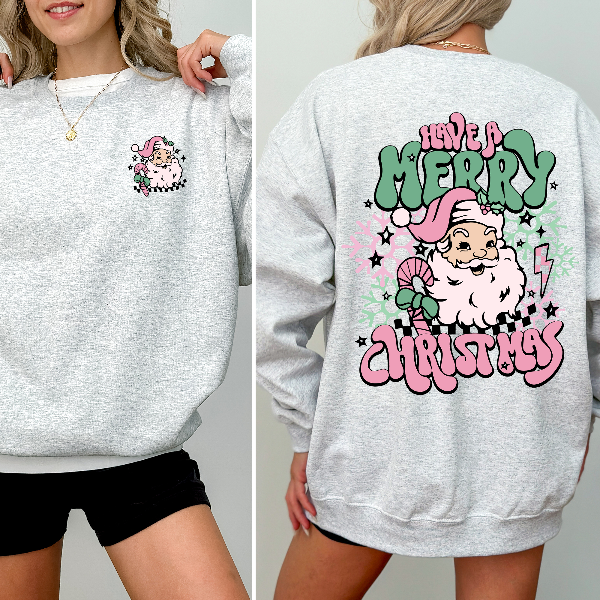 Have A Merry Christmas, Retro, Front and Back Sweatshirt T-Shirts, Hoodie | PodTeesHub.com
