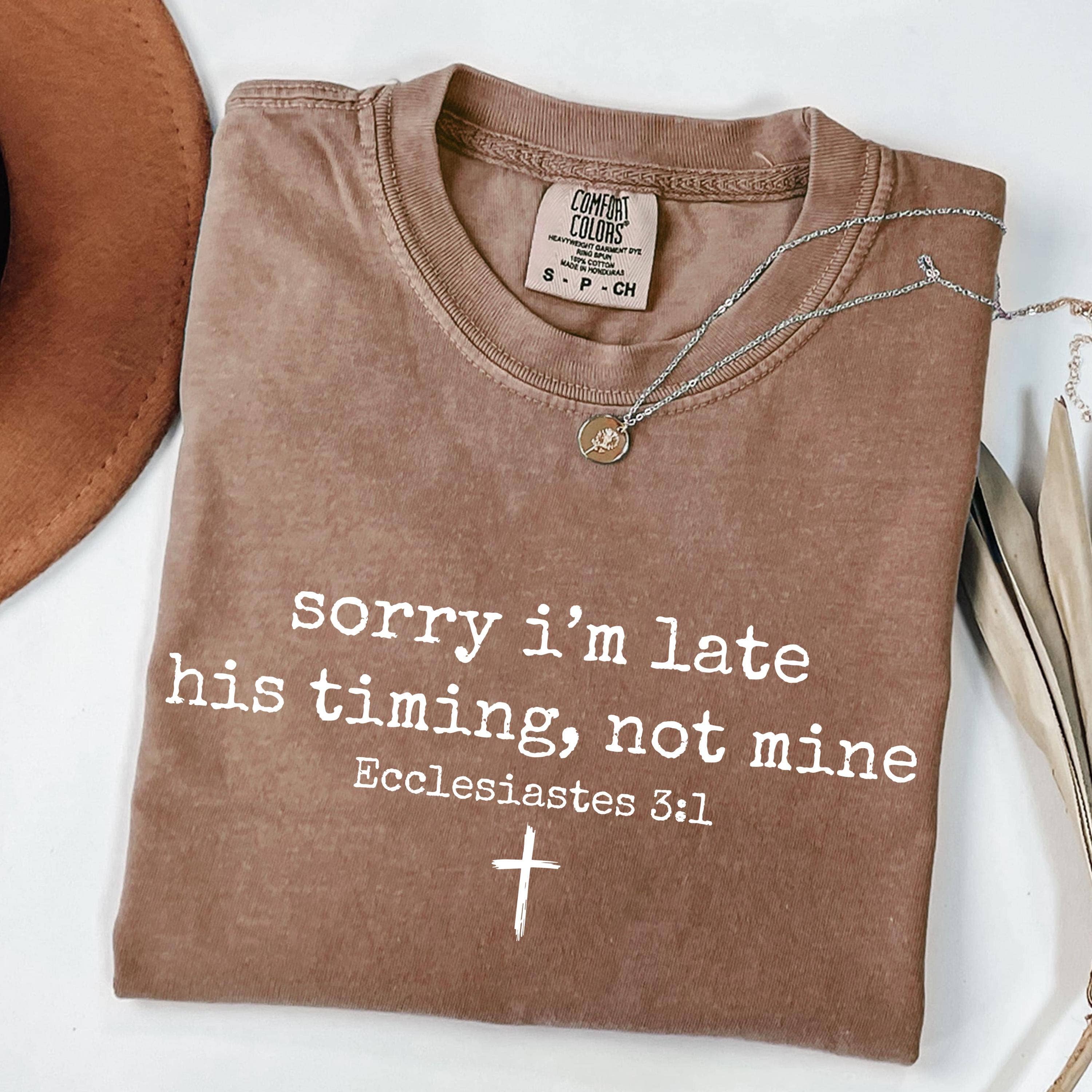 His Timing Not Mine Christian Faith Shirt Hoodie, Sweatshirt | PodTeesHub.com