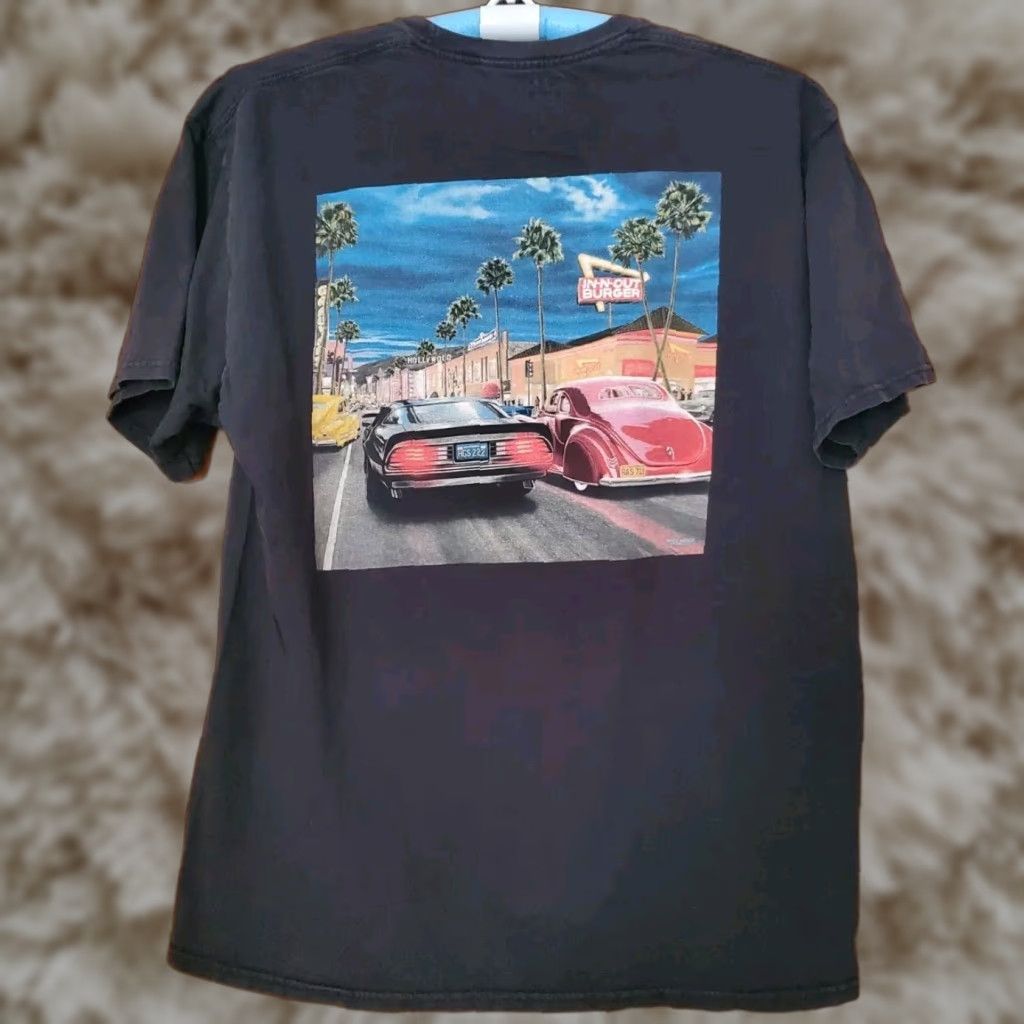 Vintage In N Out Burger T Shirt Xl Black Crew Neck Graphic Printed Cars Vintage Fade Graphic Tee Men Hoodie, Sweatshirt