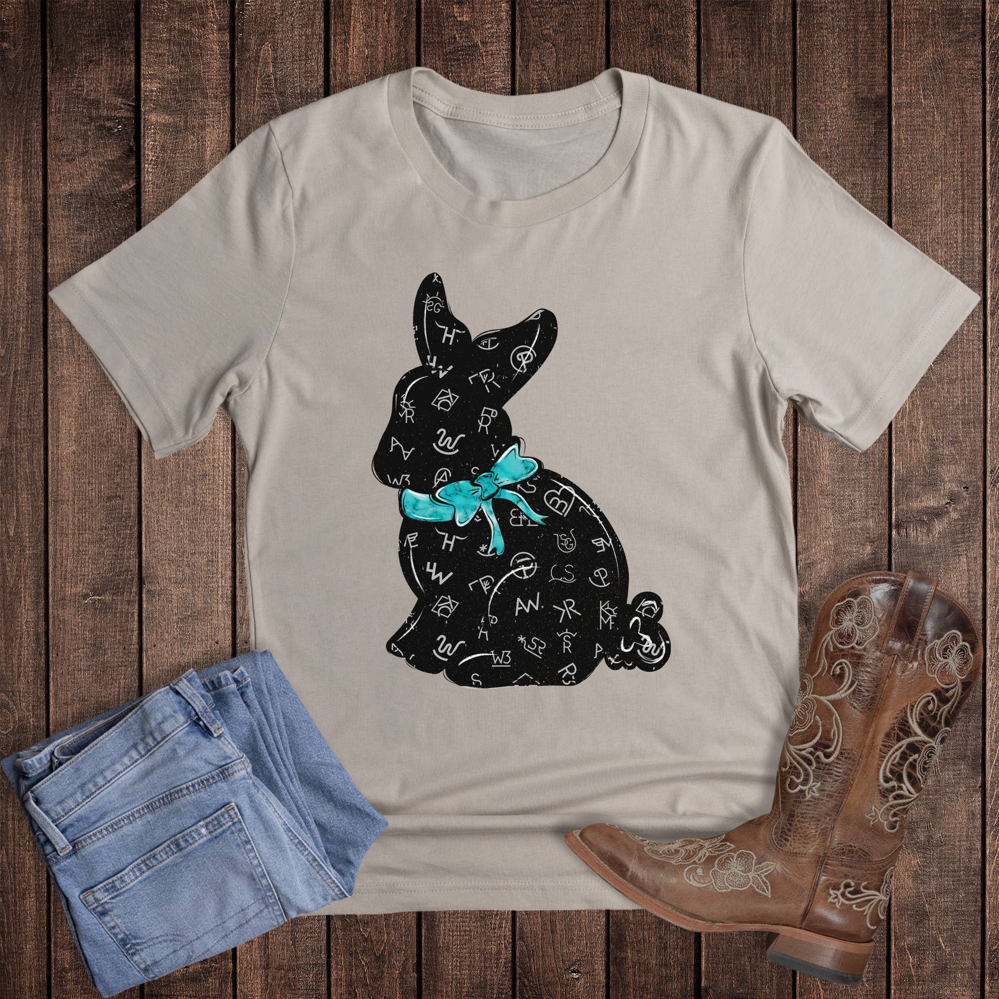 Easter Western Branded Bunny Graphic Tee Hoodie, Sweatshirt | PodTeesHub.com