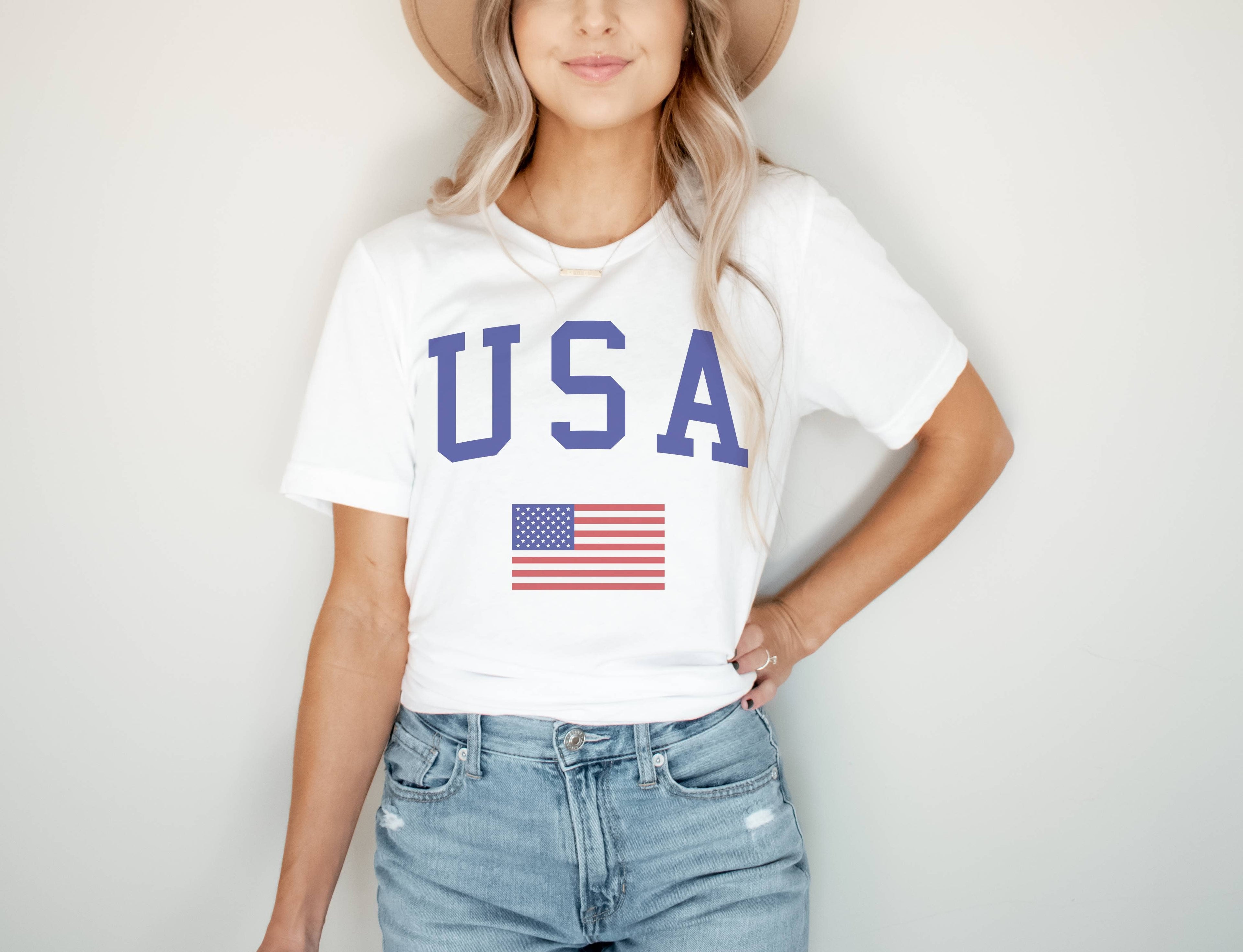 USA with American Flag 4th of July Patriotic Graphic Tee Hoodie, Sweatshirt | PodTeesHub.com