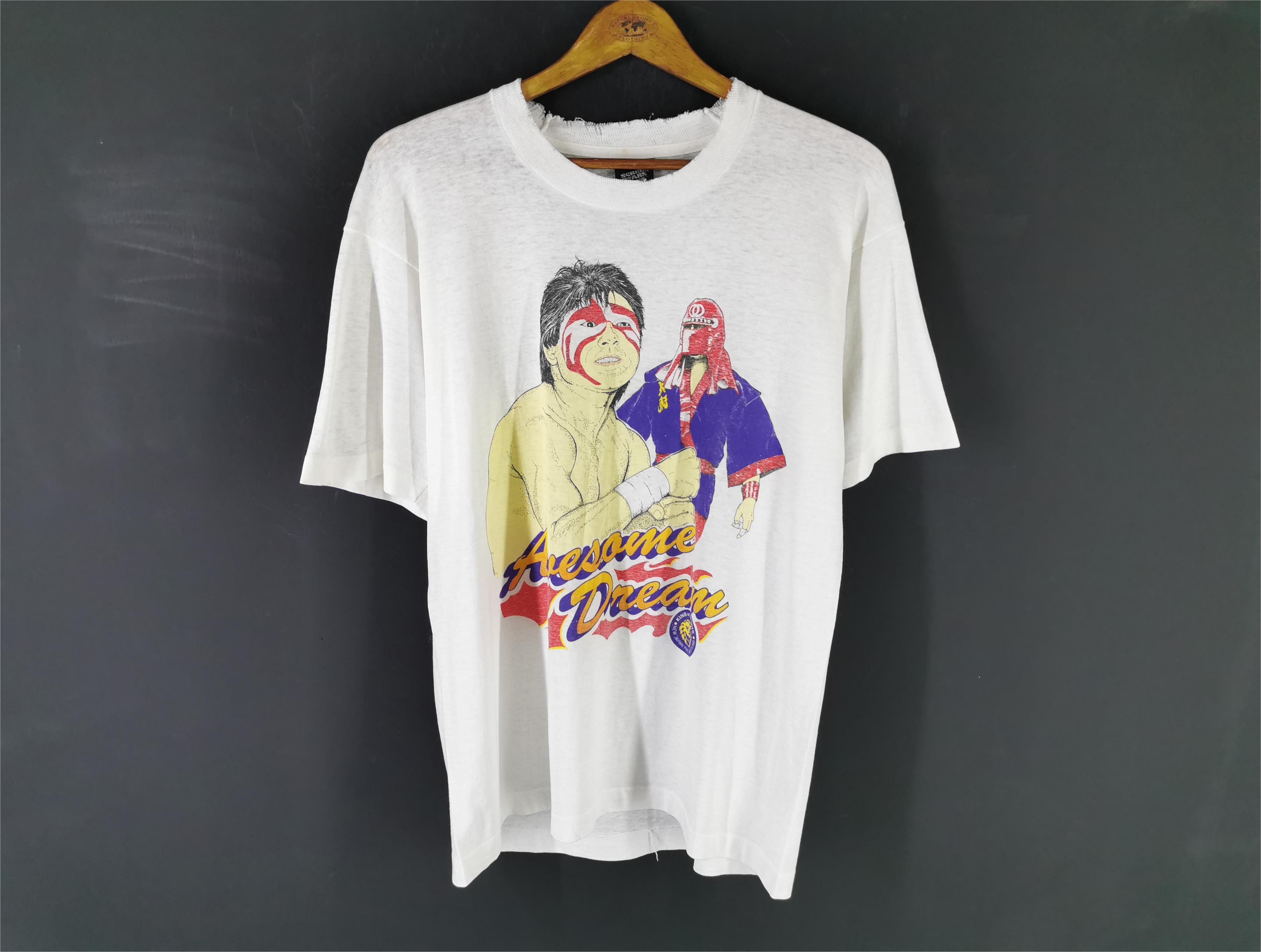 Distressed Vintage 80 S Great Muta Awesome Dream Njpw Tee Hoodie, Sweatshirt | PodTeesHub.com