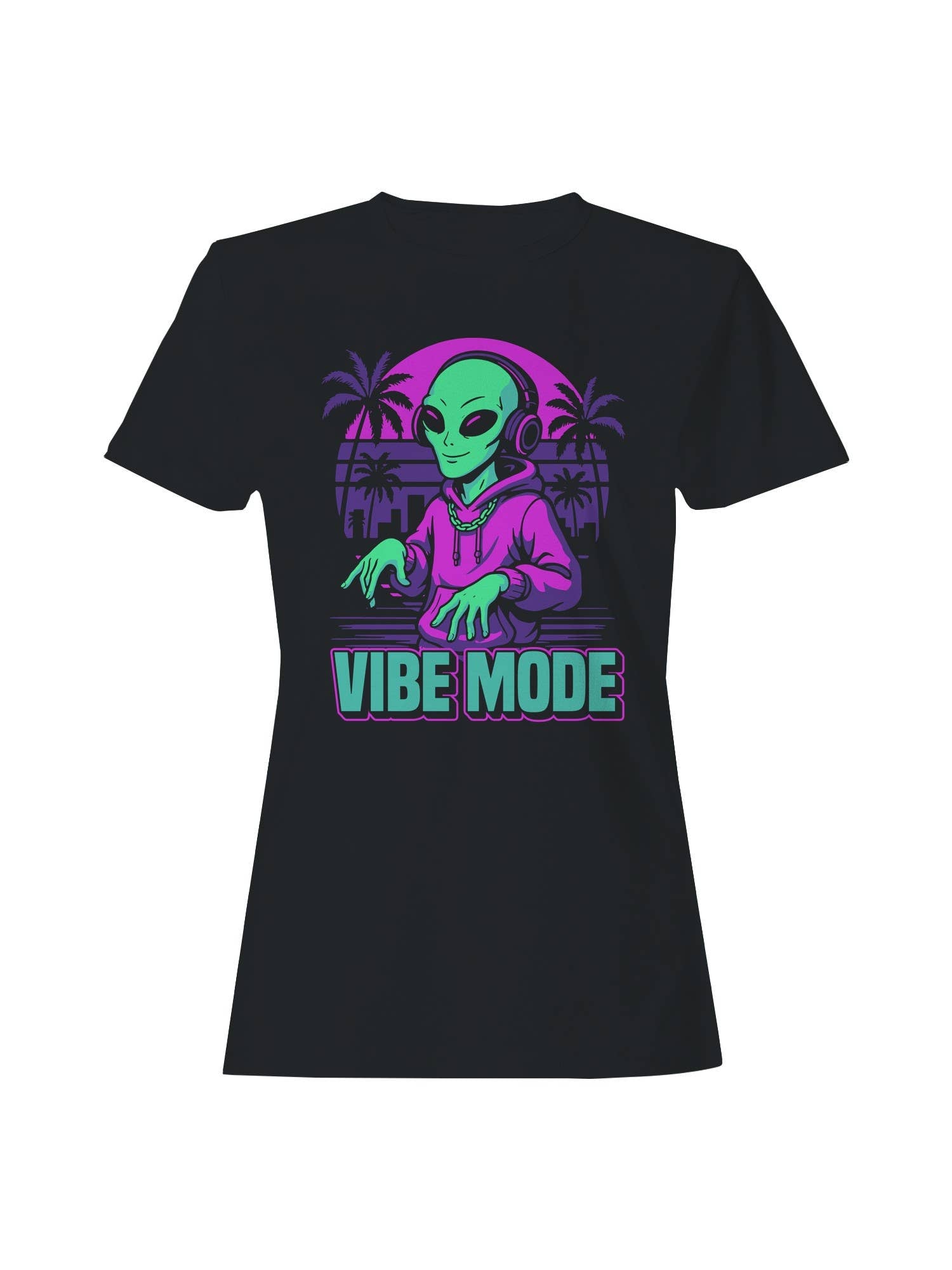 Alien Vibe Mode: Cosmic Groove Women's T-Shirt Hoodie, Sweatshirt | PodTeesHub.com