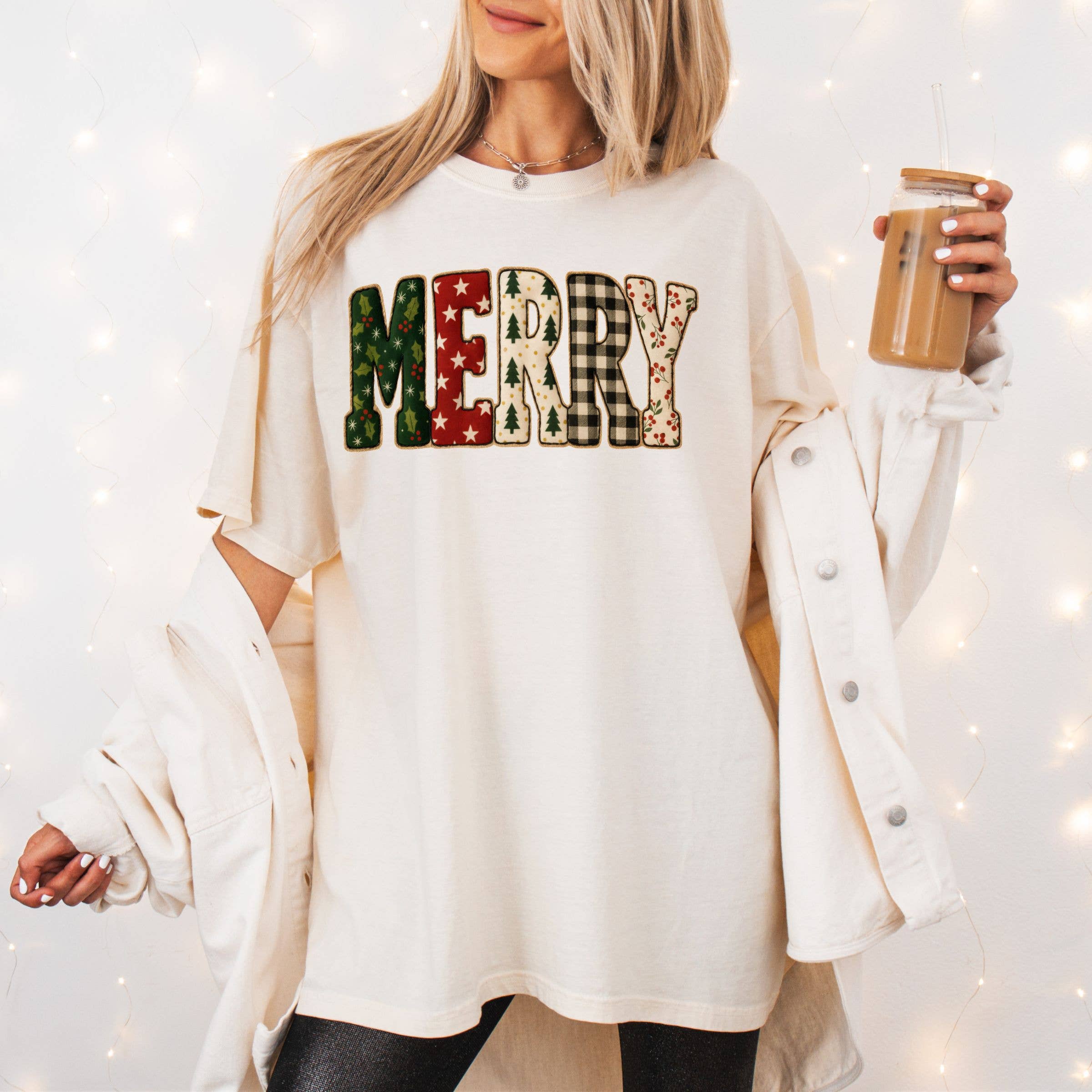 Merry Vintage Christmas Tee- Christmas Graphic Tee Hoodie, Sweatshirt | PodTeesHub.com