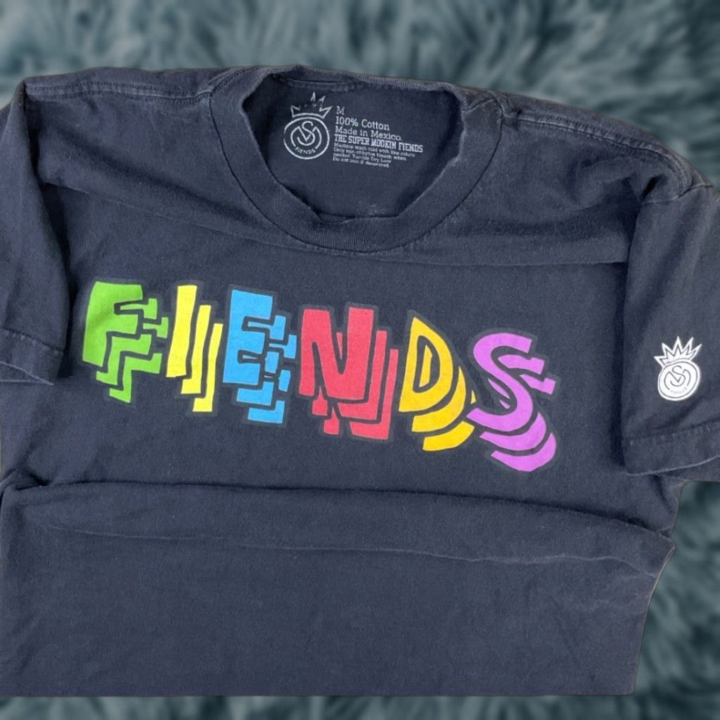 Vintage The Super Mookin Fiends T Shirt Graphic Print Crew Neck Short Sleeve Men M Black Retro Logo Hoodie, Sweatshirt