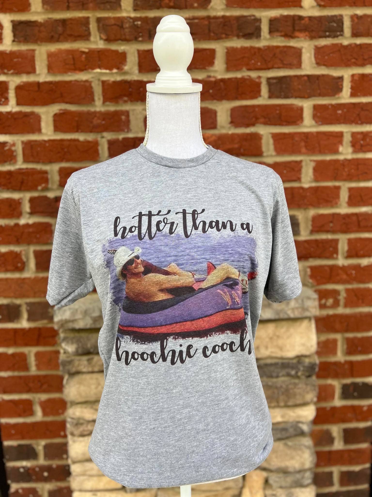 Hotter Than A Hoochie Coochie On Tultex Gray Tee Hoodie, Sweatshirt | PodTeesHub.com