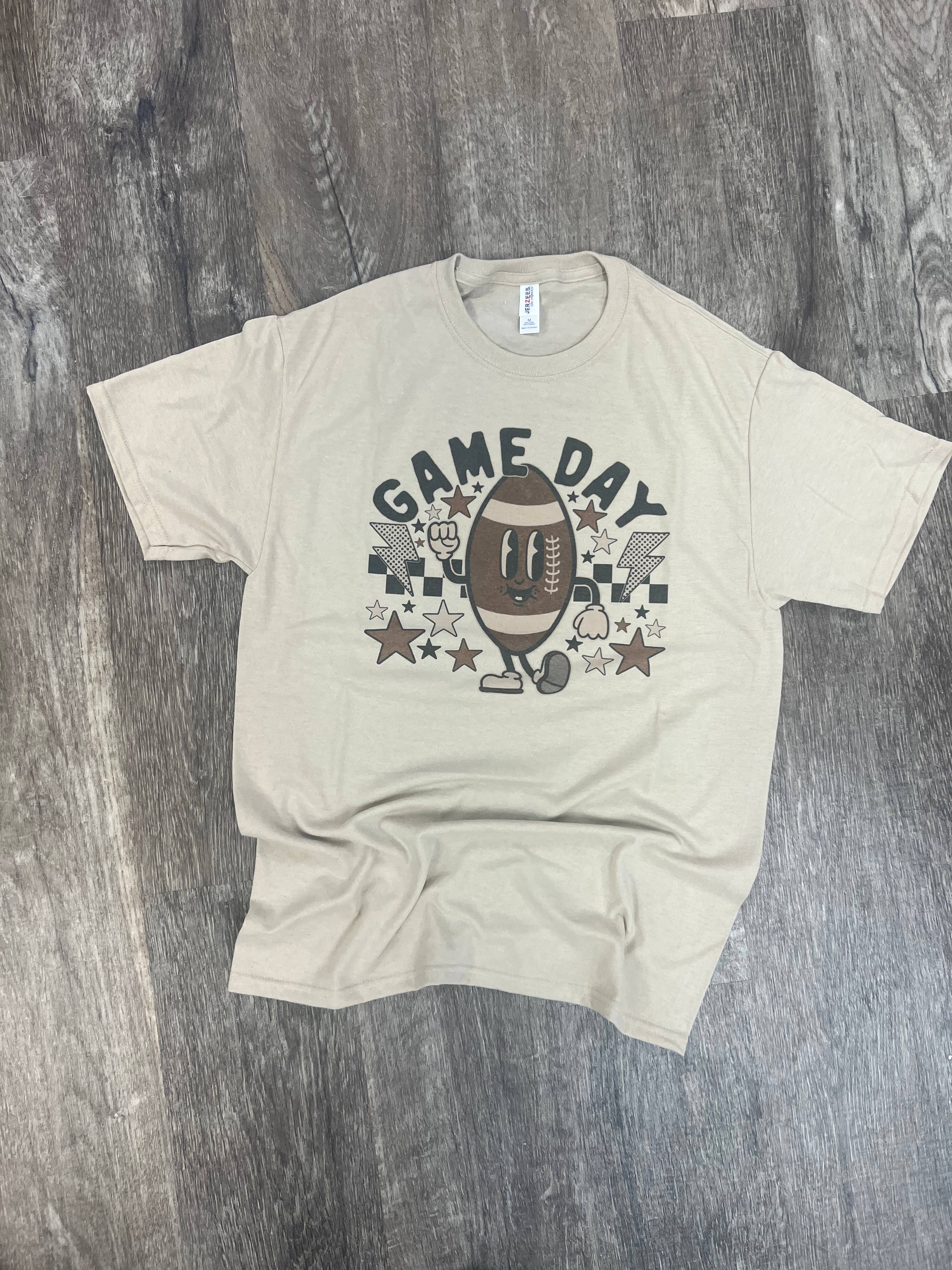Game Day Happy Football On Sand Tee Hoodie, Sweatshirt | PodTeesHub.com