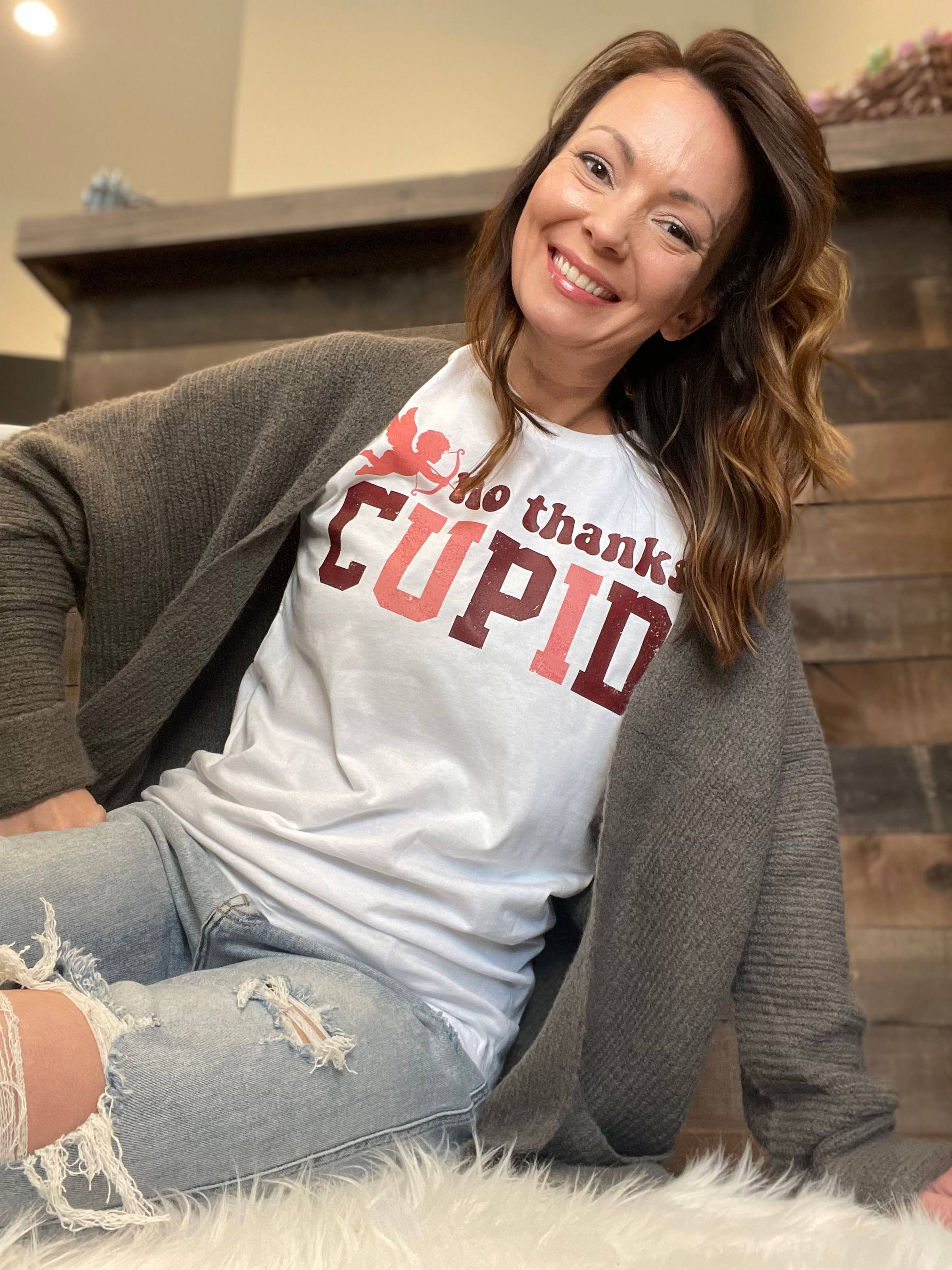 No Thanks Cupid Tee Hoodie, Sweatshirt | PodTeesHub.com