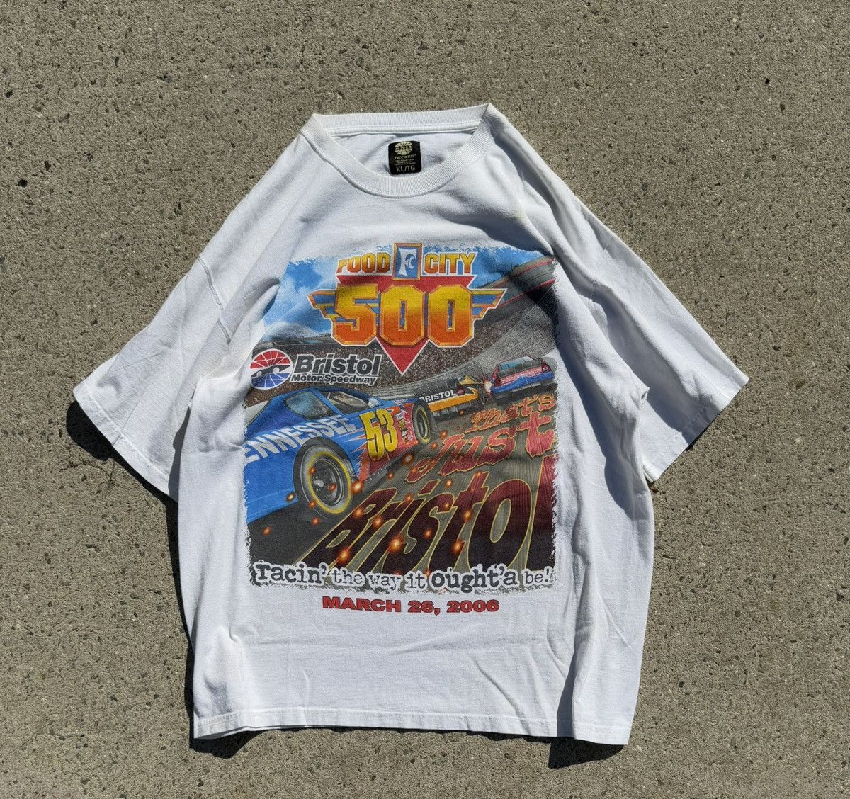 Vintage Nascar Tee Food City 500 Hoodie, Sweatshirt | PodTeesHub.com