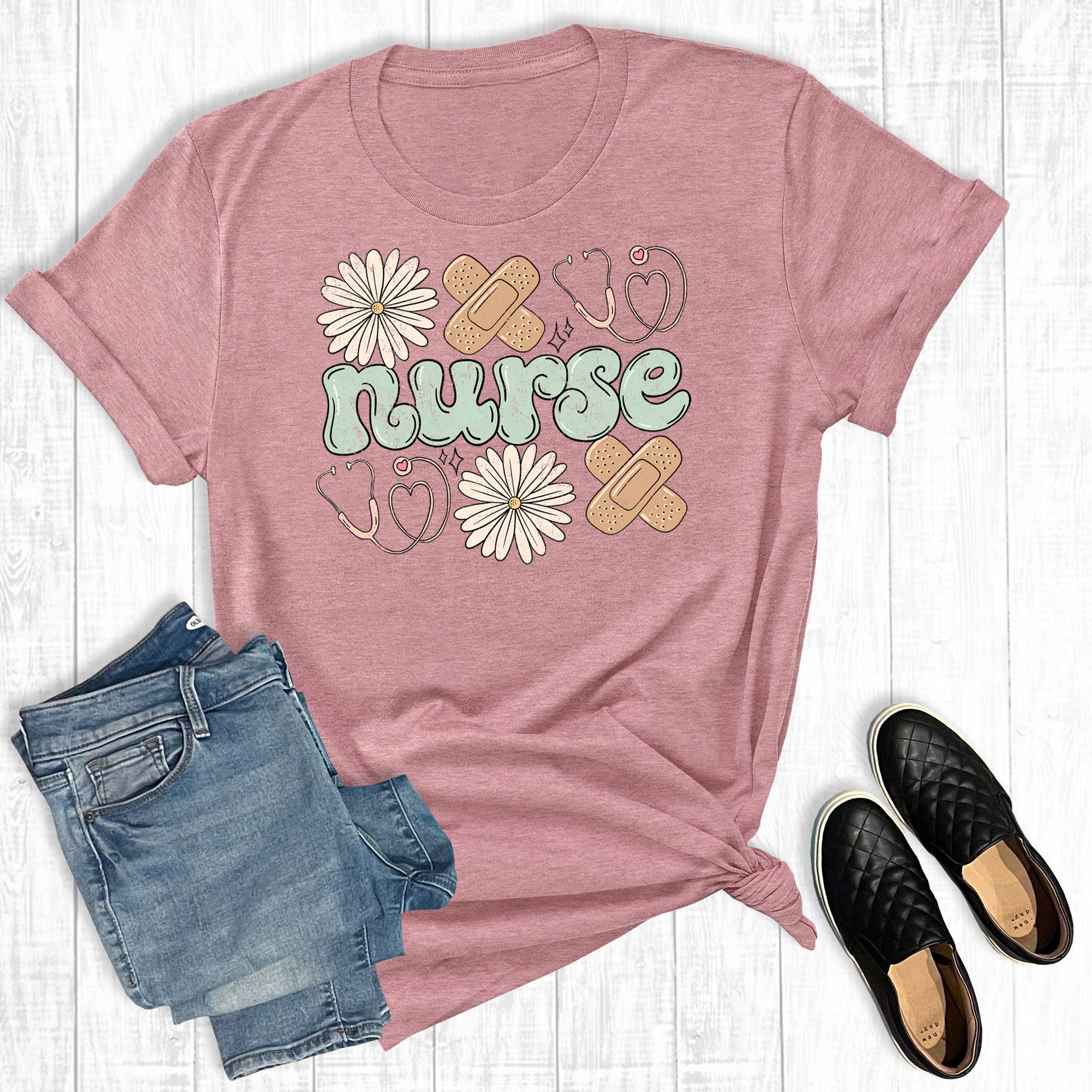 Nurse Daisy Graphic Tee Hoodie, Sweatshirt | PodTeesHub.com