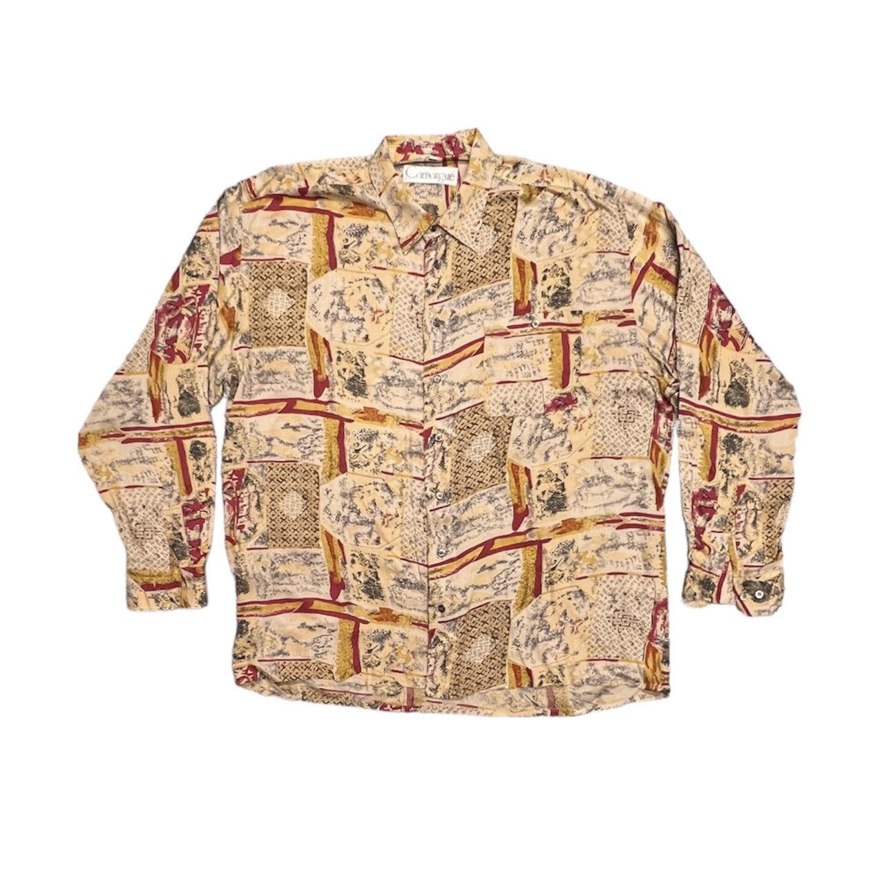 Vintage 90s Italian Shirt Multicolor Geometric Pattern Me Hoodie, Sweatshirt | PodTeesHub.com