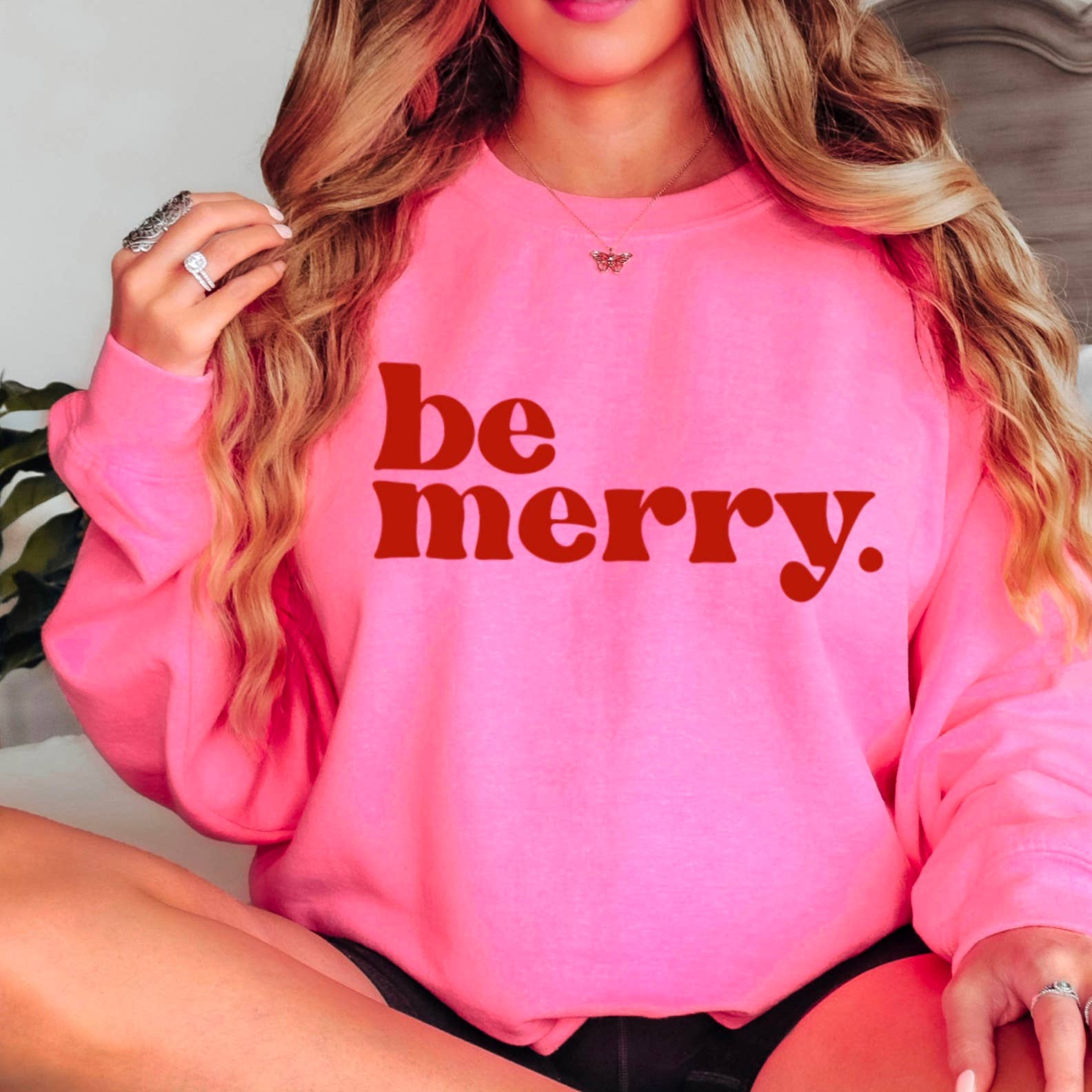 Be Merry Christmas Crewneck Sweatshirt  | Christmas Sweater T-Shirts, Hoodie | PodTeesHub.com