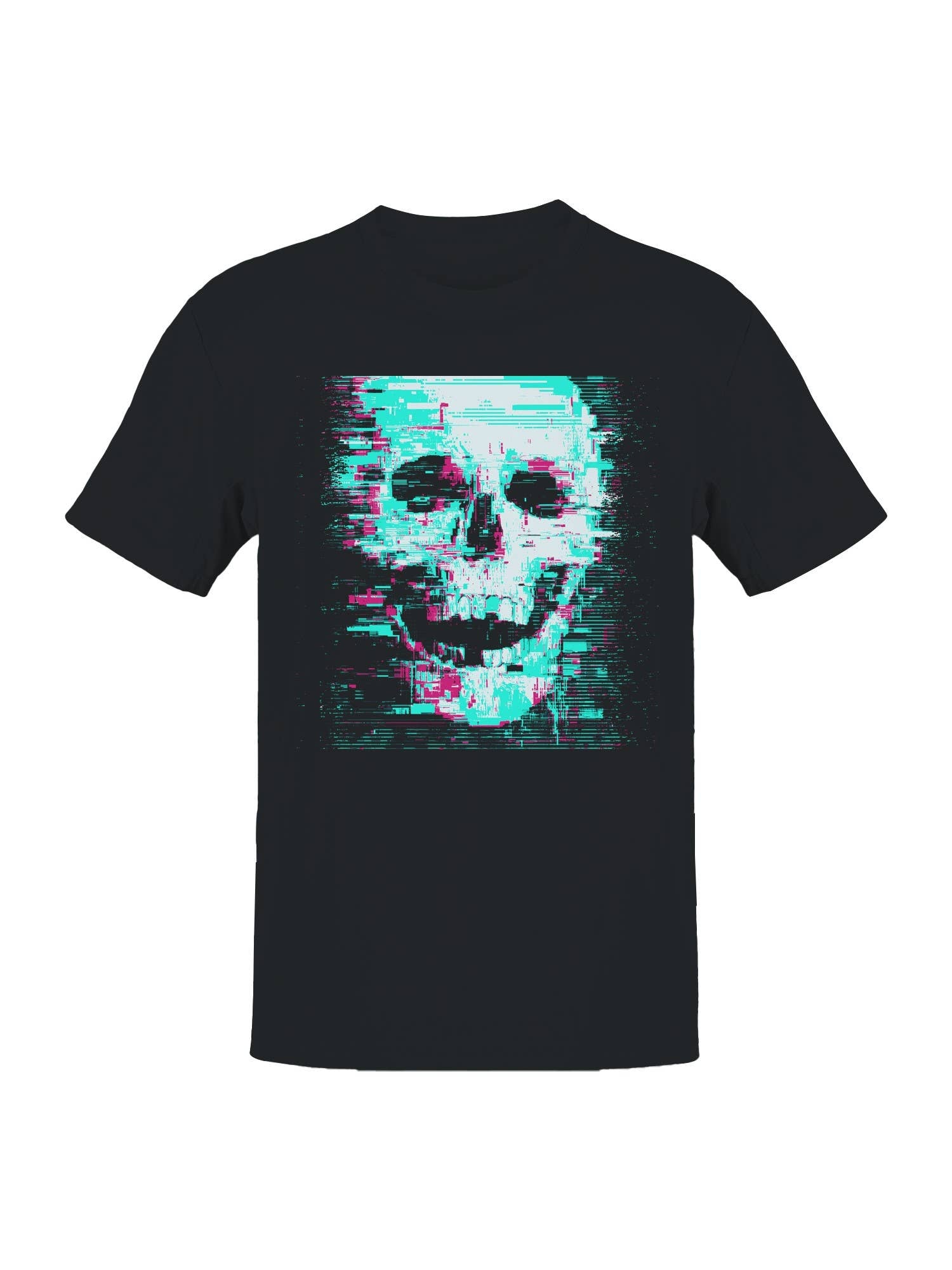Glitch Skull Cyberpunk Art Men's T-Shirt Hoodie, Sweatshirt | PodTeesHub.com
